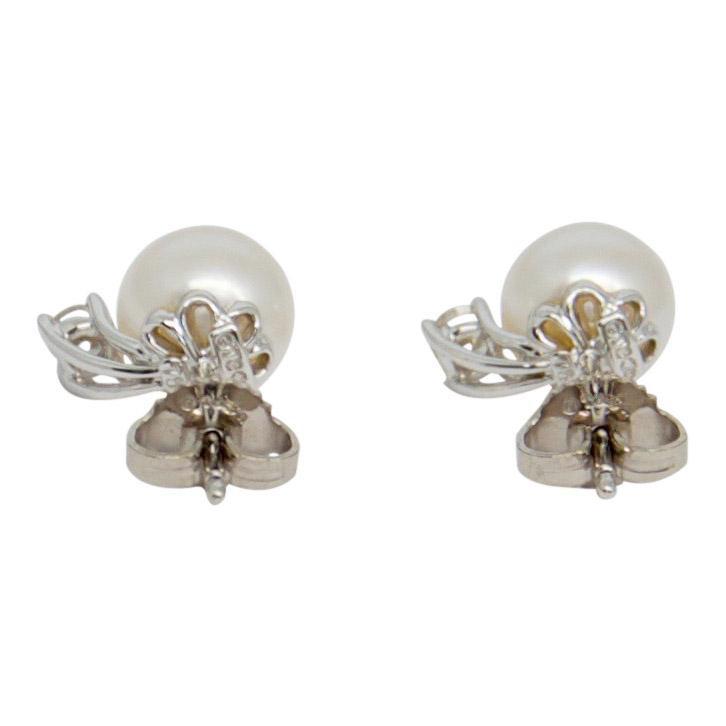 Tiffany & Co. Signature Pearl & Diamond Stud Earrings
