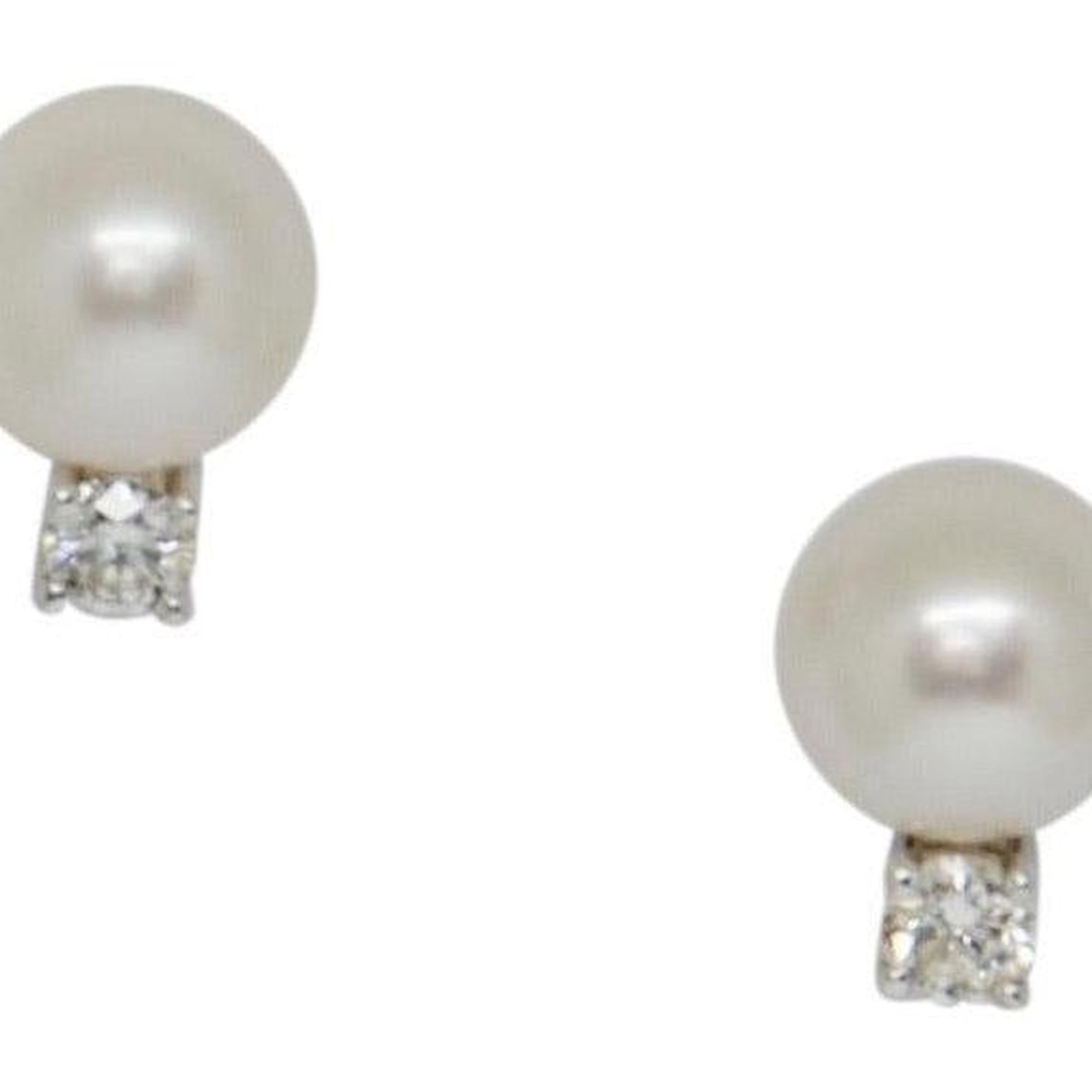 Tiffany & Co. Signature Pearl & Diamond Stud Earrings