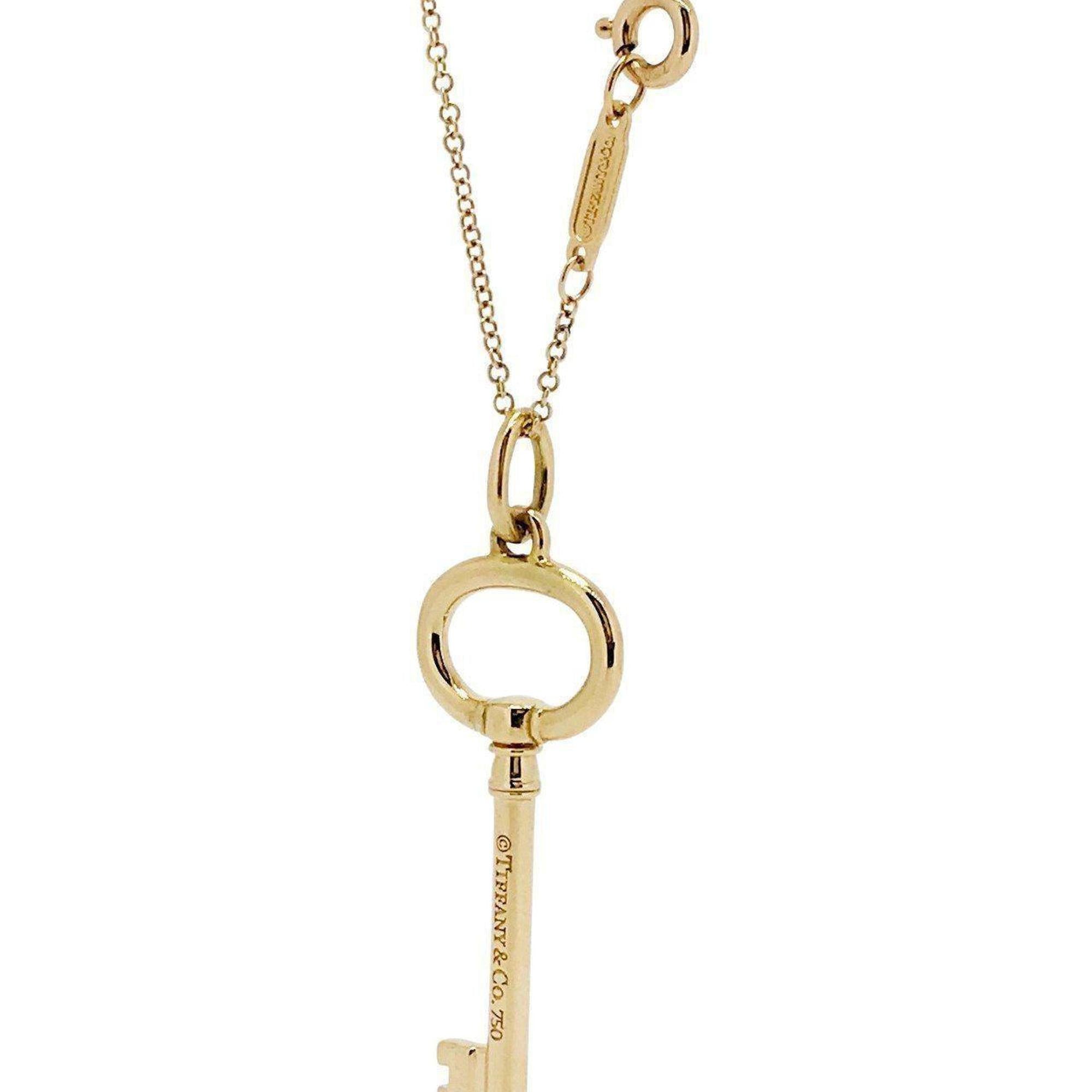 Tiffany & Co. Small Gold Oval Key Pendant Necklace
