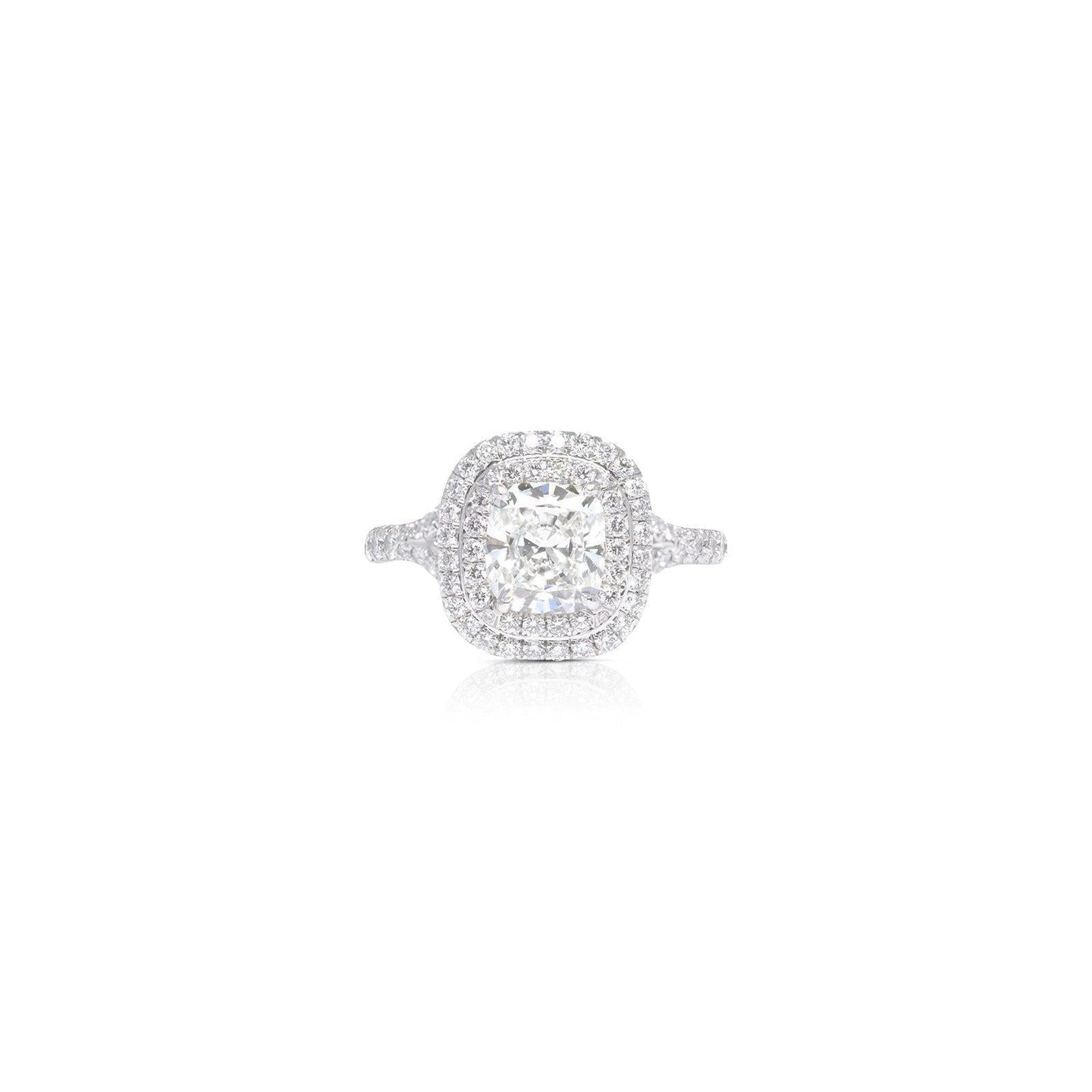 Tiffany & Co. Soleste Double Halo Diamond Engagement Ring