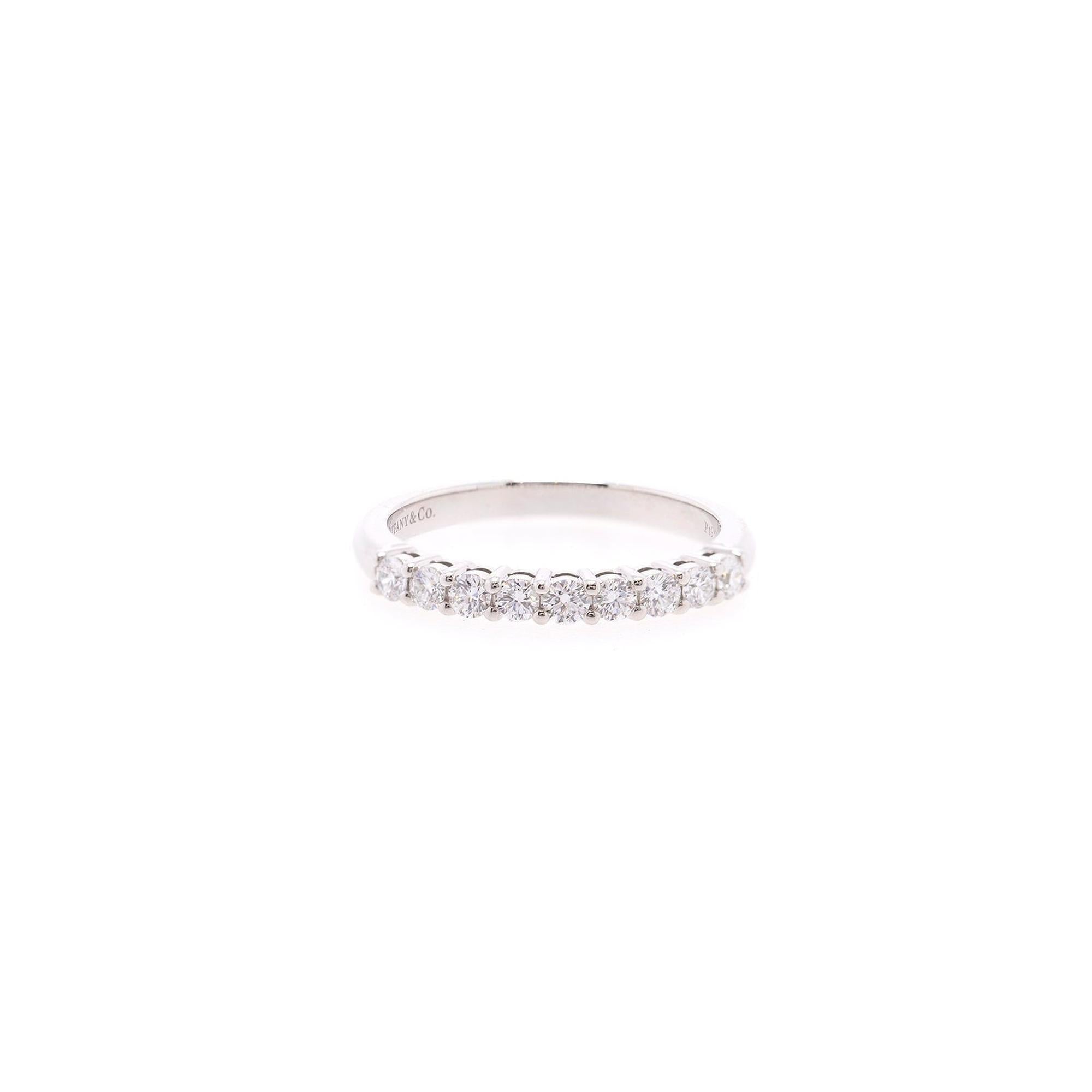 Tiffany & Co. Soleste Platinum Half Circle Diamond Eternity Band Ring