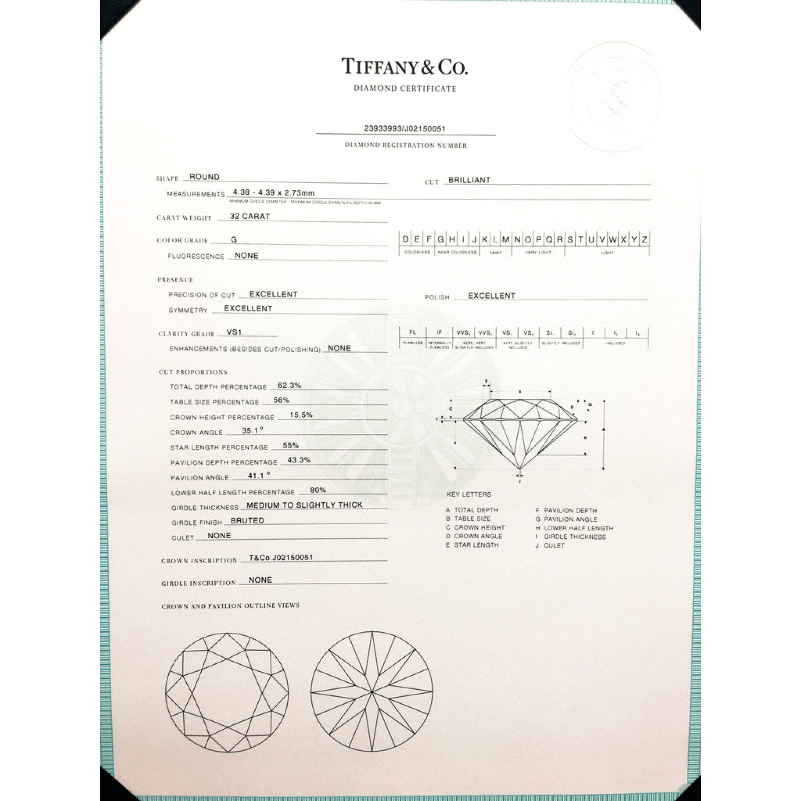 Tiffany & Co. Solitaire 0.32ct Round Diamond Engagement Ring