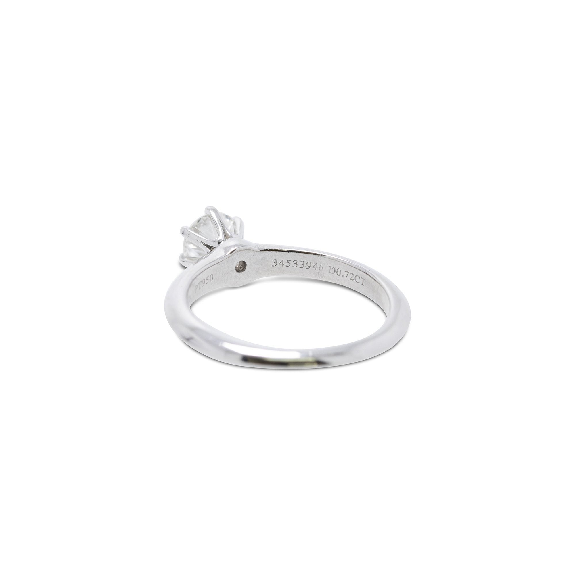 Tiffany & Co. Solitaire 0.72 ct. Round Diamond Engagement Ring
