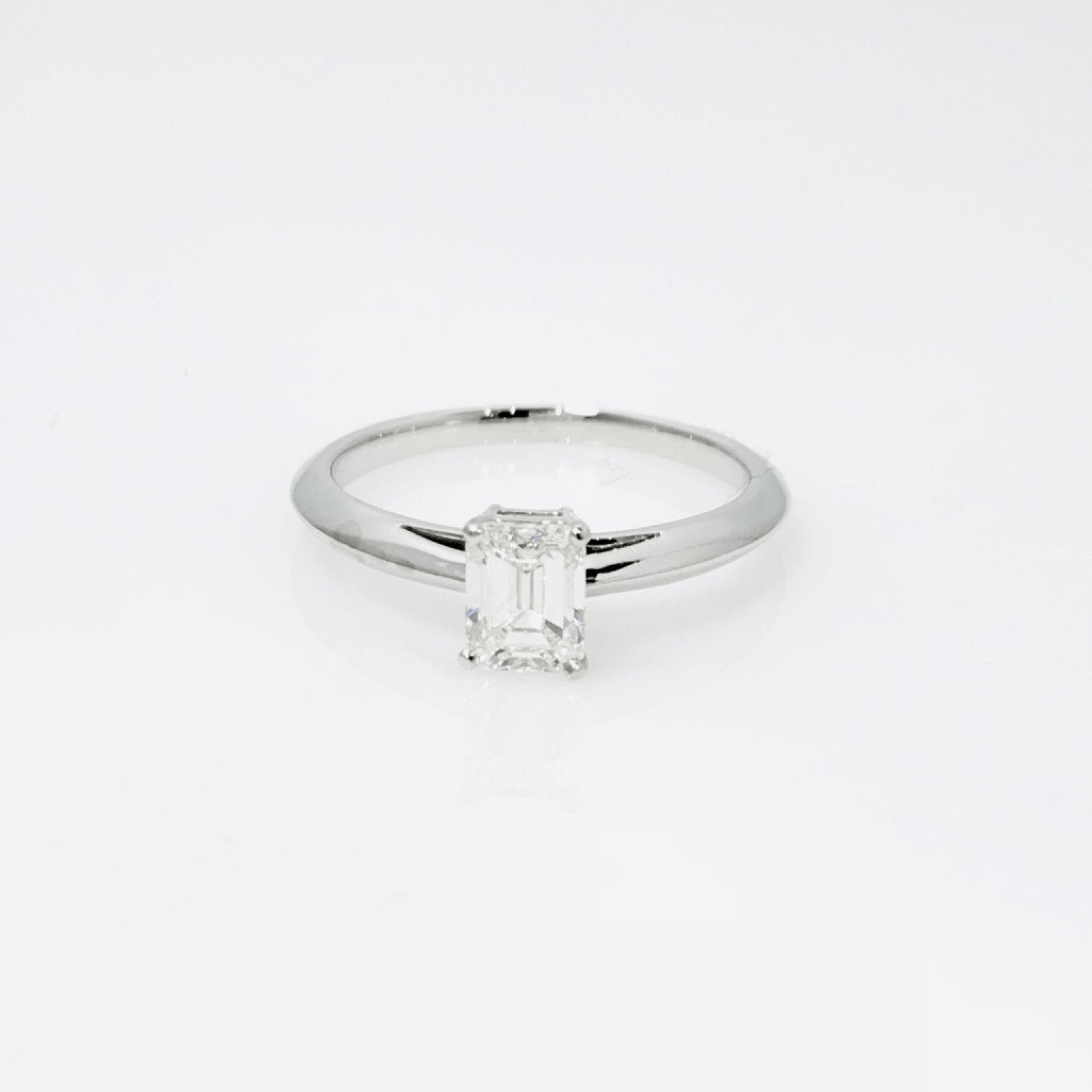 Tiffany & Co. Solitaire 0.73ct Emerald Cut Diamond Engagement Ring