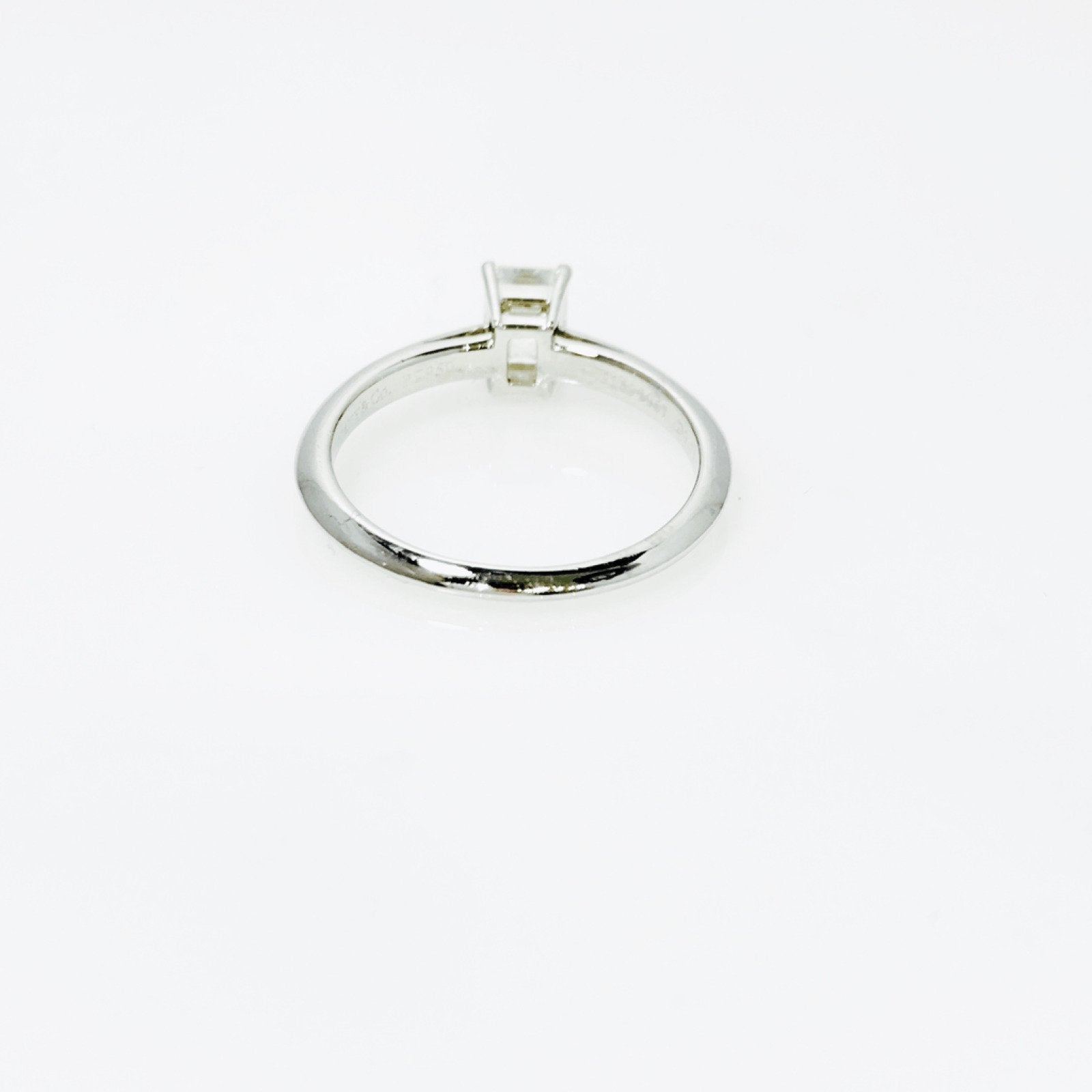 Tiffany & Co. Solitaire 0.73ct Emerald Cut Diamond Engagement Ring