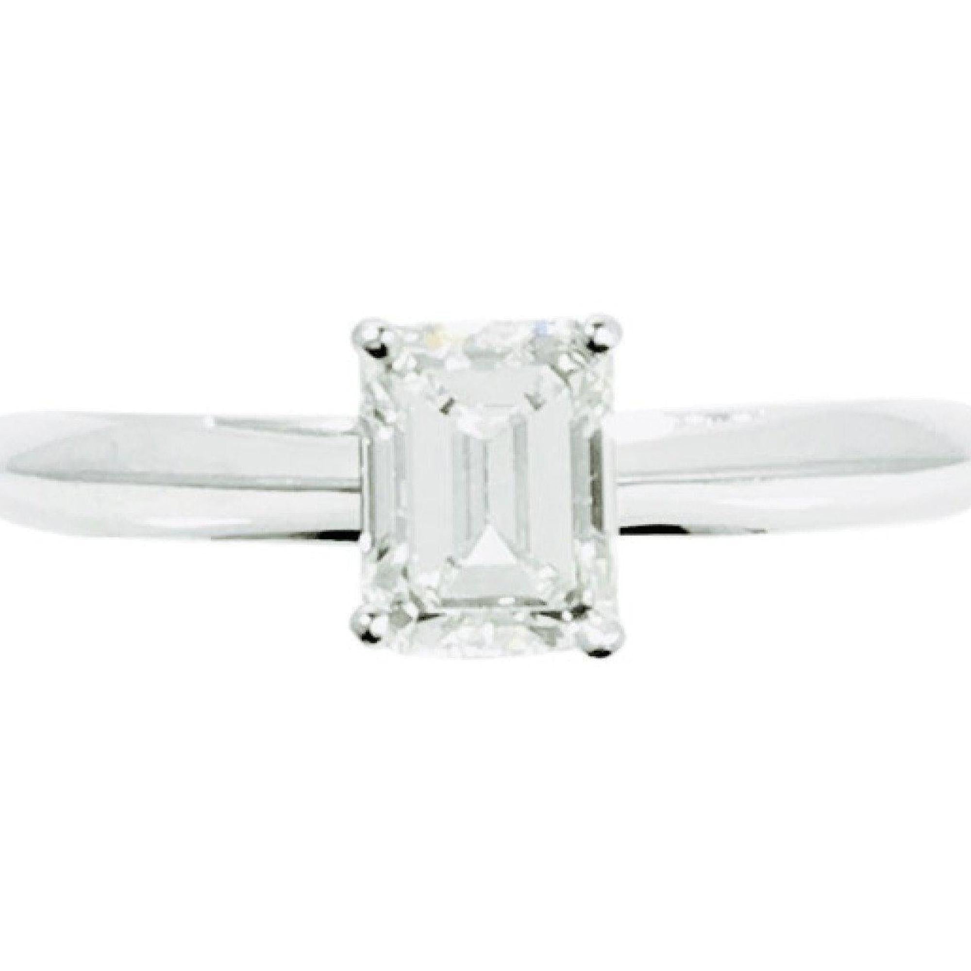 Tiffany & Co. Solitaire 0.73ct Emerald Cut Diamond Engagement Ring