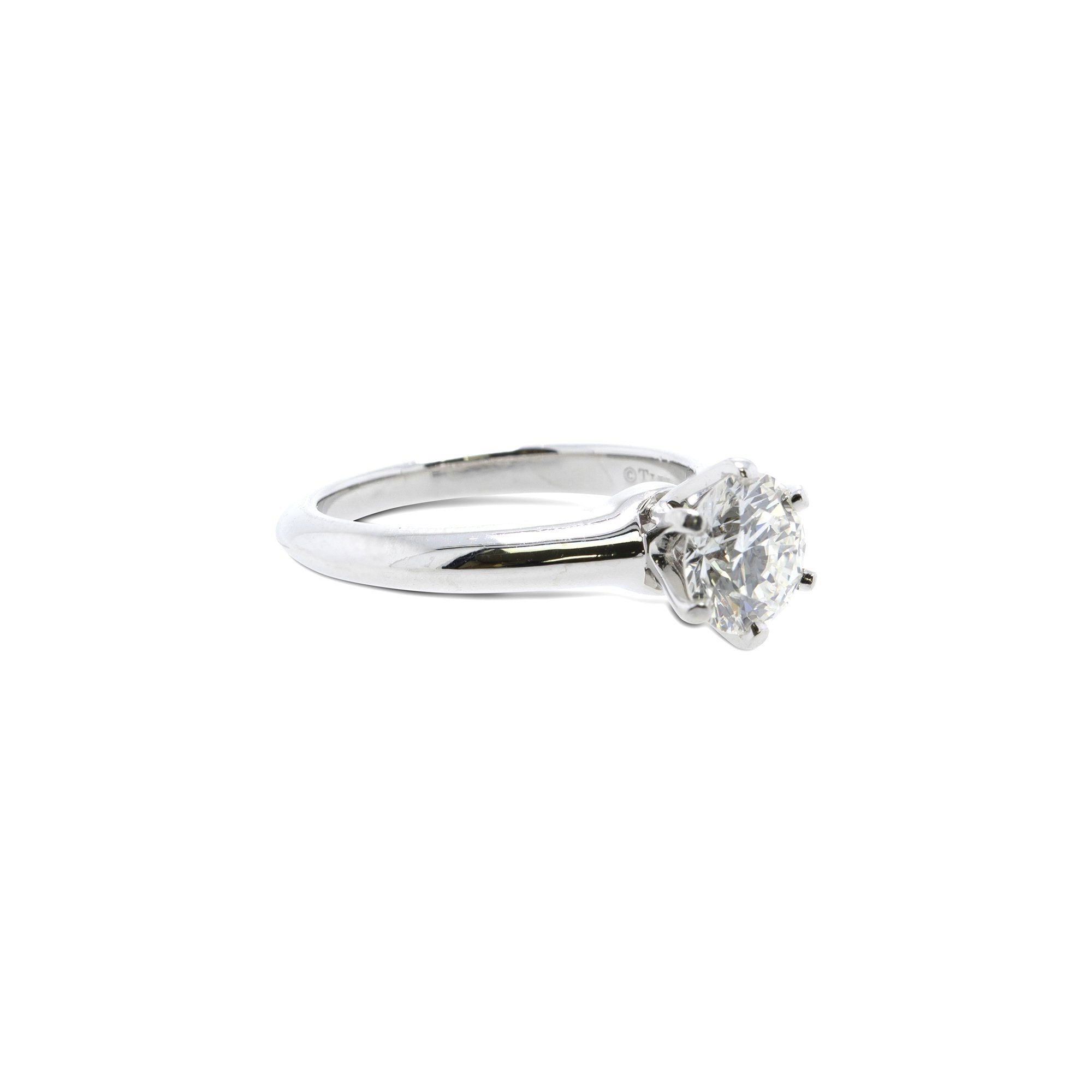 Tiffany & Co. Solitaire 0.91 ct. Round Diamond Engagement Ring