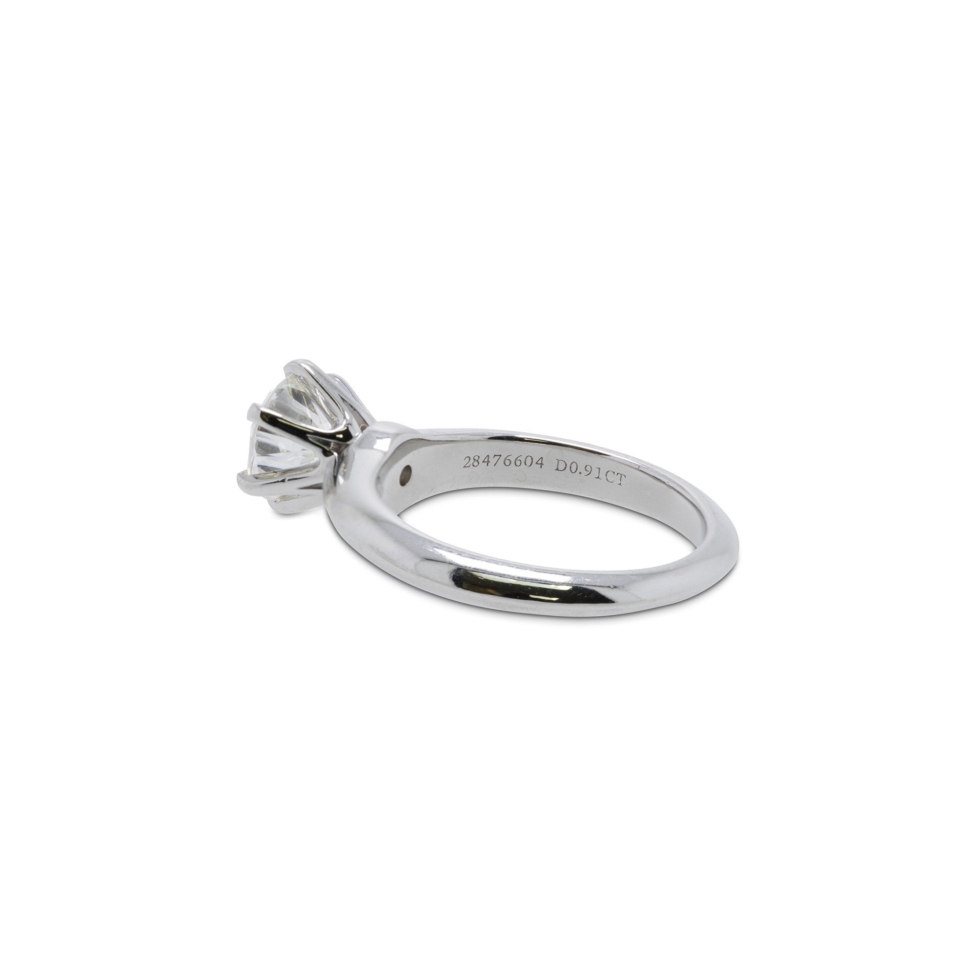 Tiffany & Co. Solitaire 0.91 ct. Round Diamond Engagement Ring