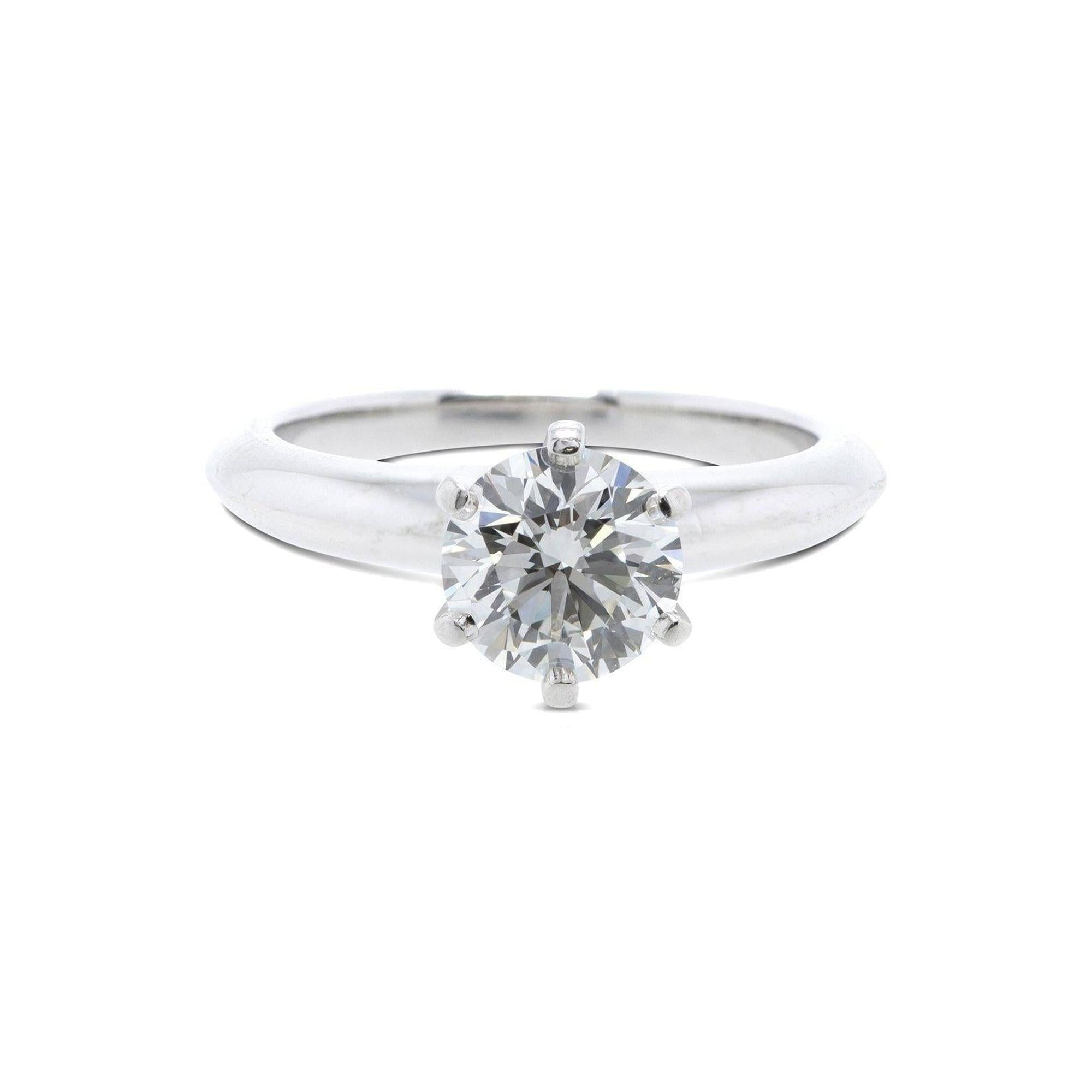 Tiffany & Co. Solitaire 0.91 ct. Round Diamond Engagement Ring