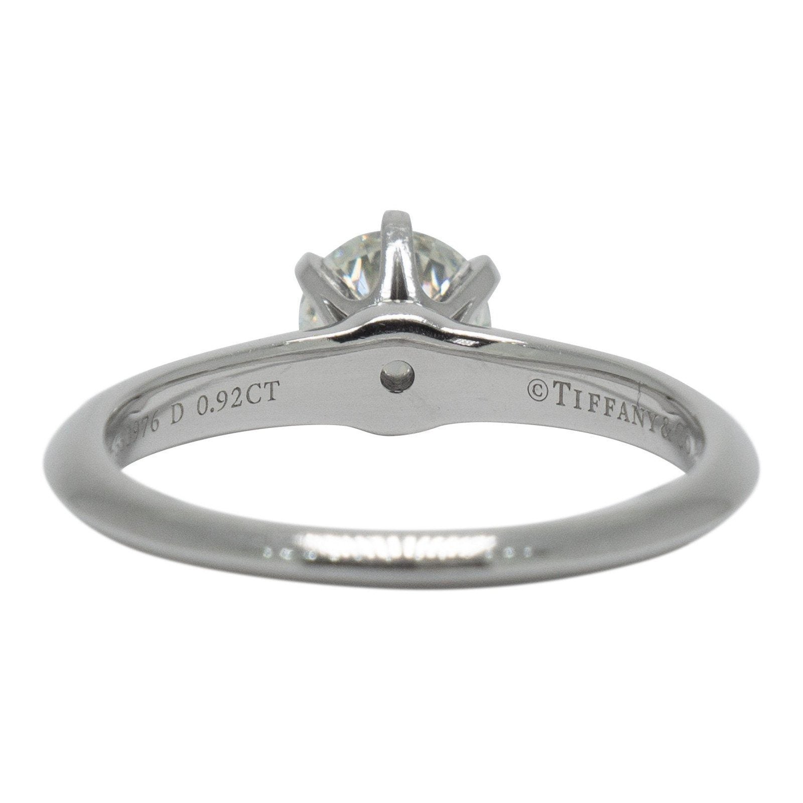 Tiffany & Co. Solitaire 0.92ct Round Diamond Engagement Ring