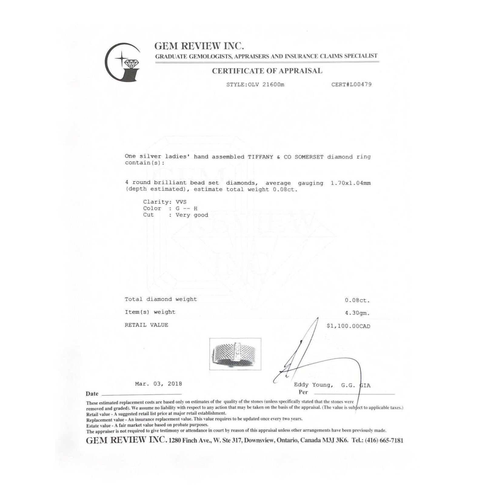 Tiffany & Co. Somerset Ring with Diamonds