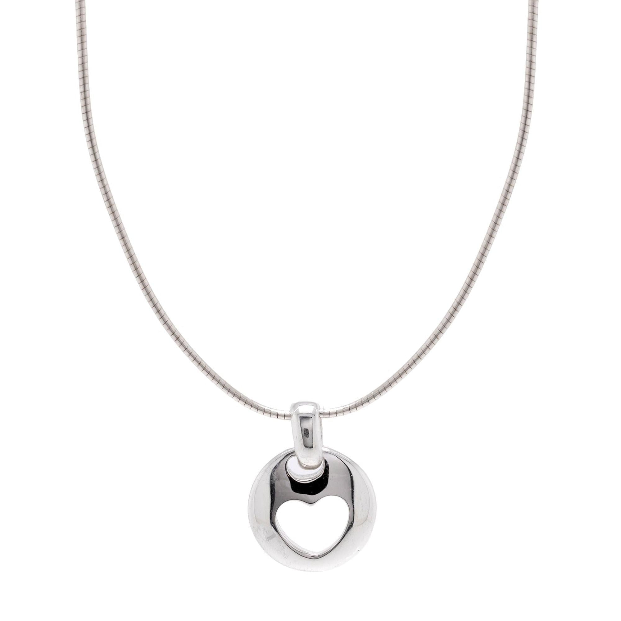 Tiffany & Co. Stencil Heart Pendant Necklace
