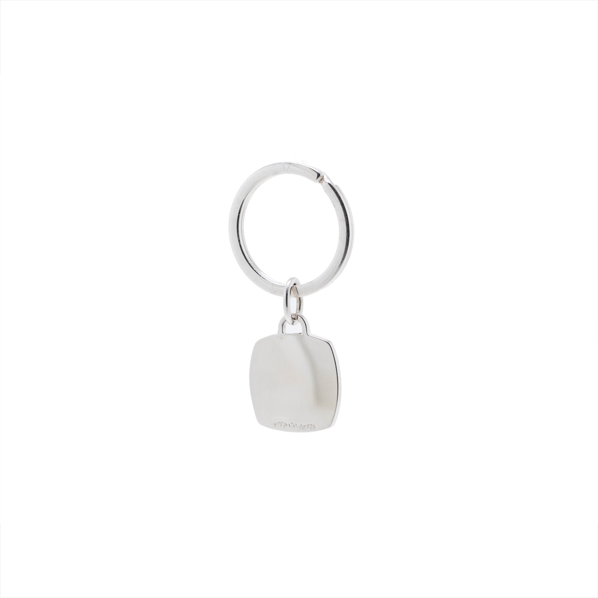 Tiffany & Co. Sterling Silver Square Tag Key Ring