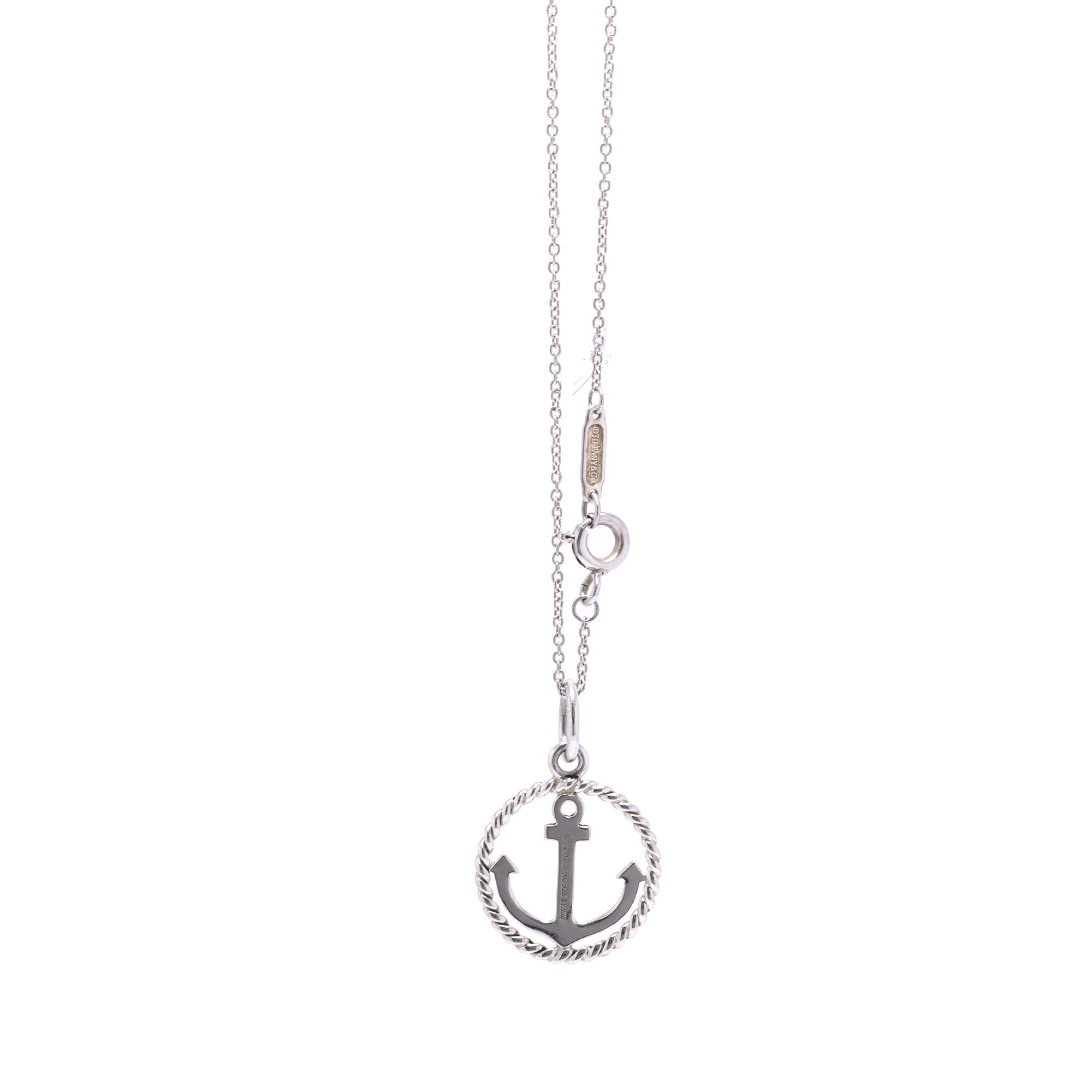 Tiffany & Co. Twist Anchor Charm Pendant Necklace