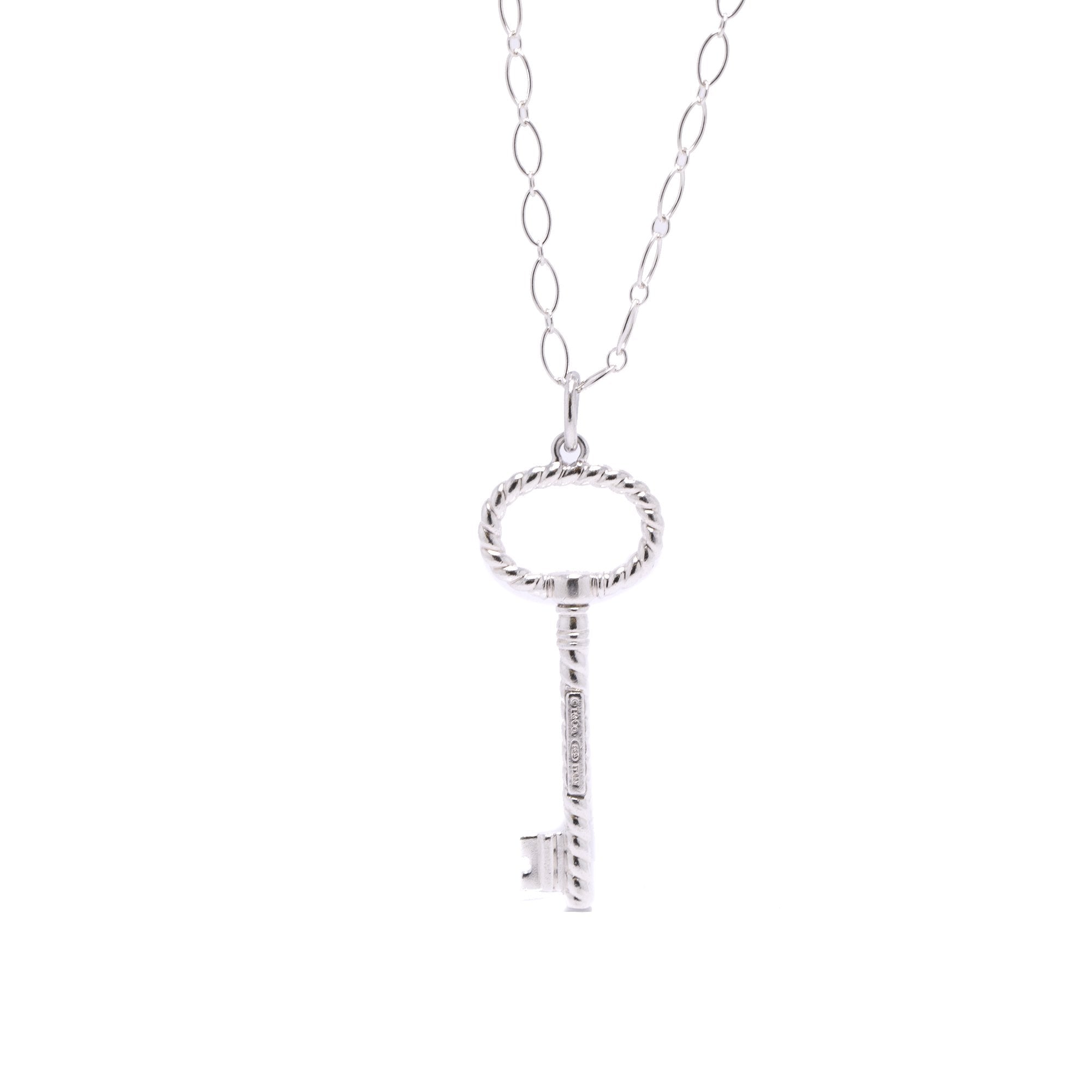 Tiffany & Co. Twist Oval Key Pendant Necklace