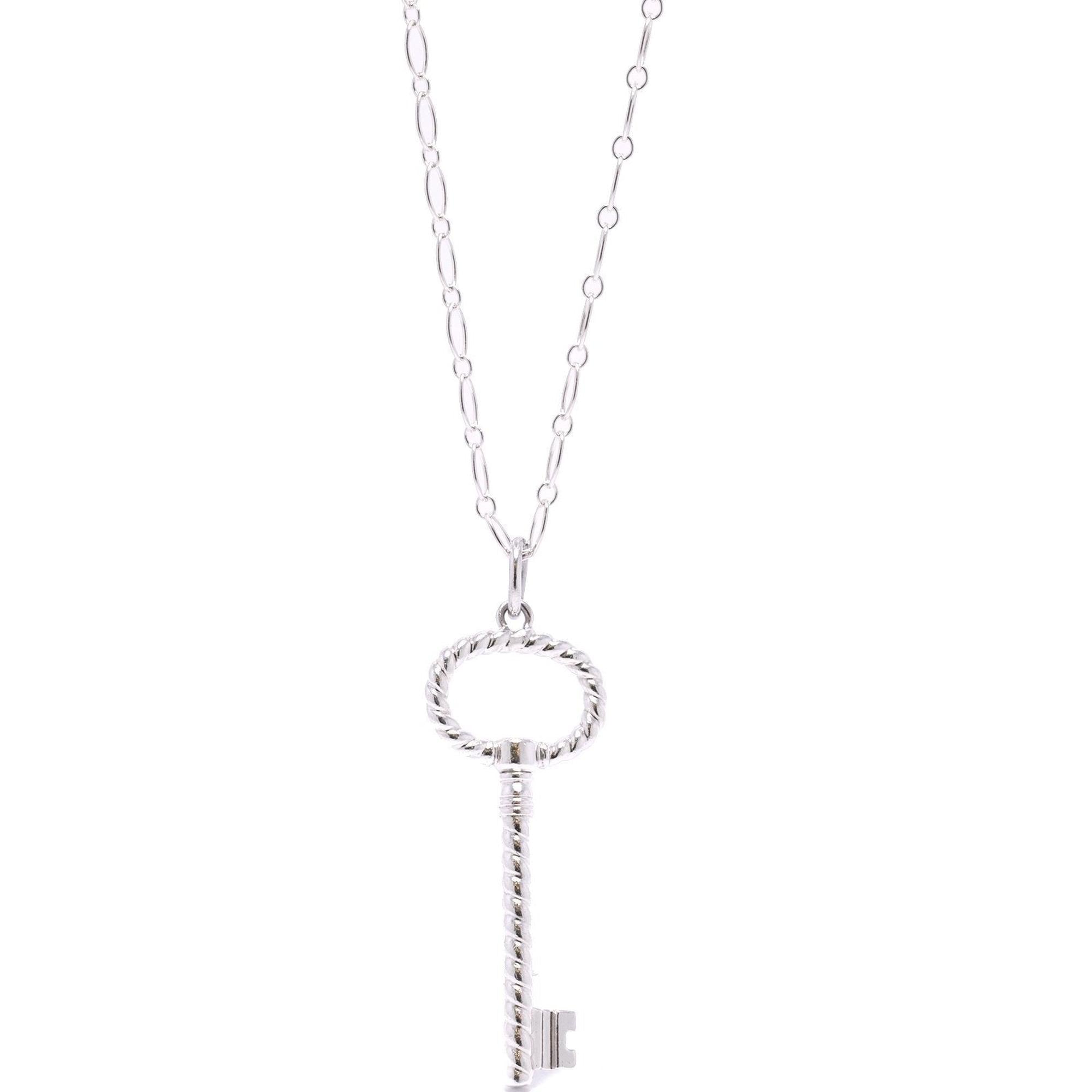 Tiffany & Co. Twist Oval Key Pendant Necklace