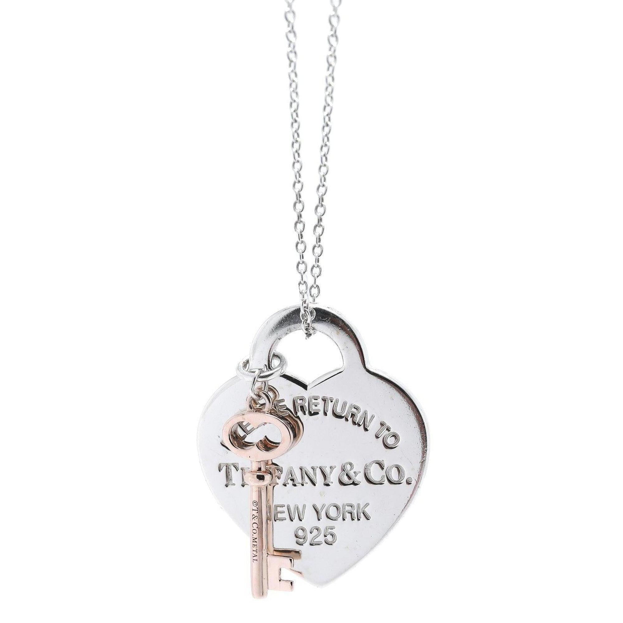 Tiffany & Co. Two-Tone Return to Tiffany Heart Tag and Key Pendant Necklace