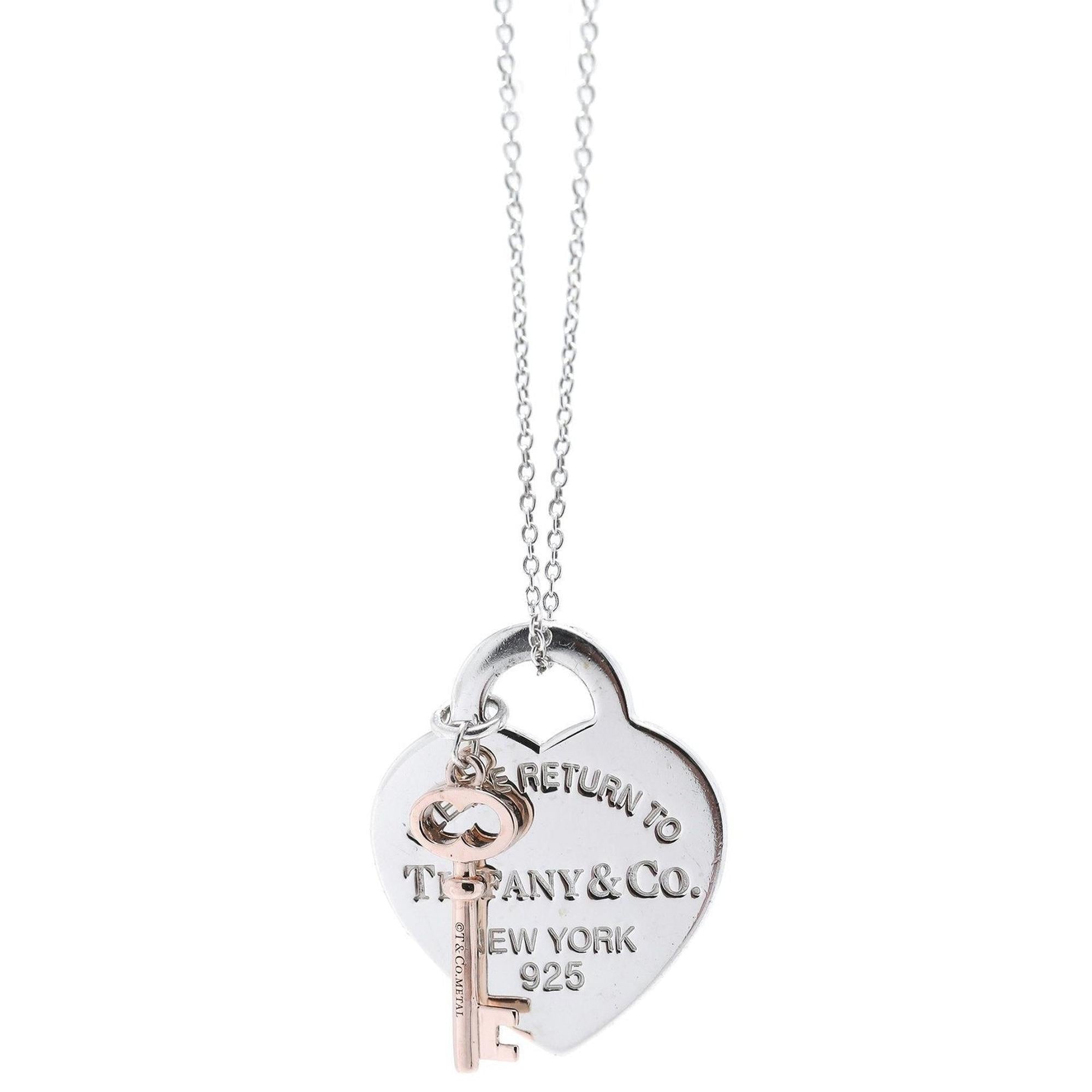 Tiffany & Co. Two-Tone Return to Tiffany Heart Tag and Key Pendant Necklace
