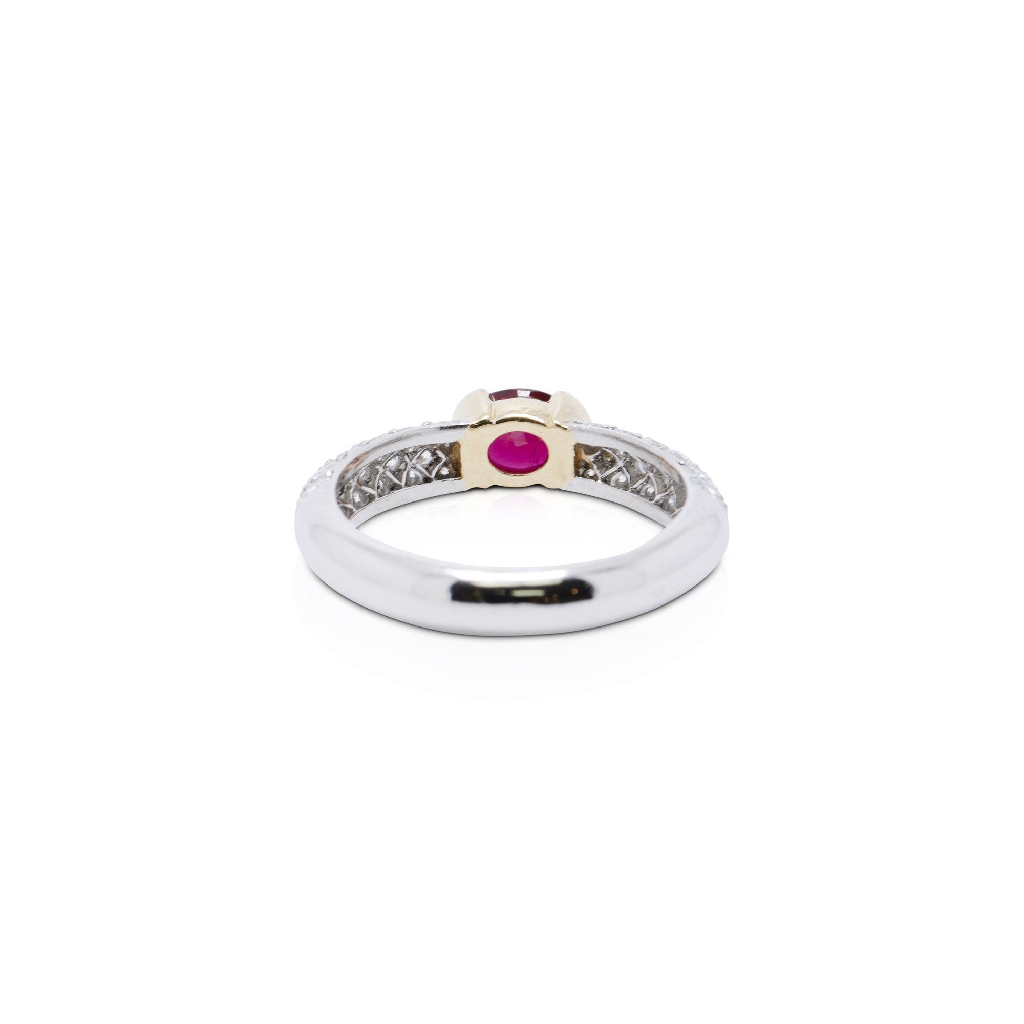 Tiffany & Co. Two-Tone Ruby and Diamond Ring