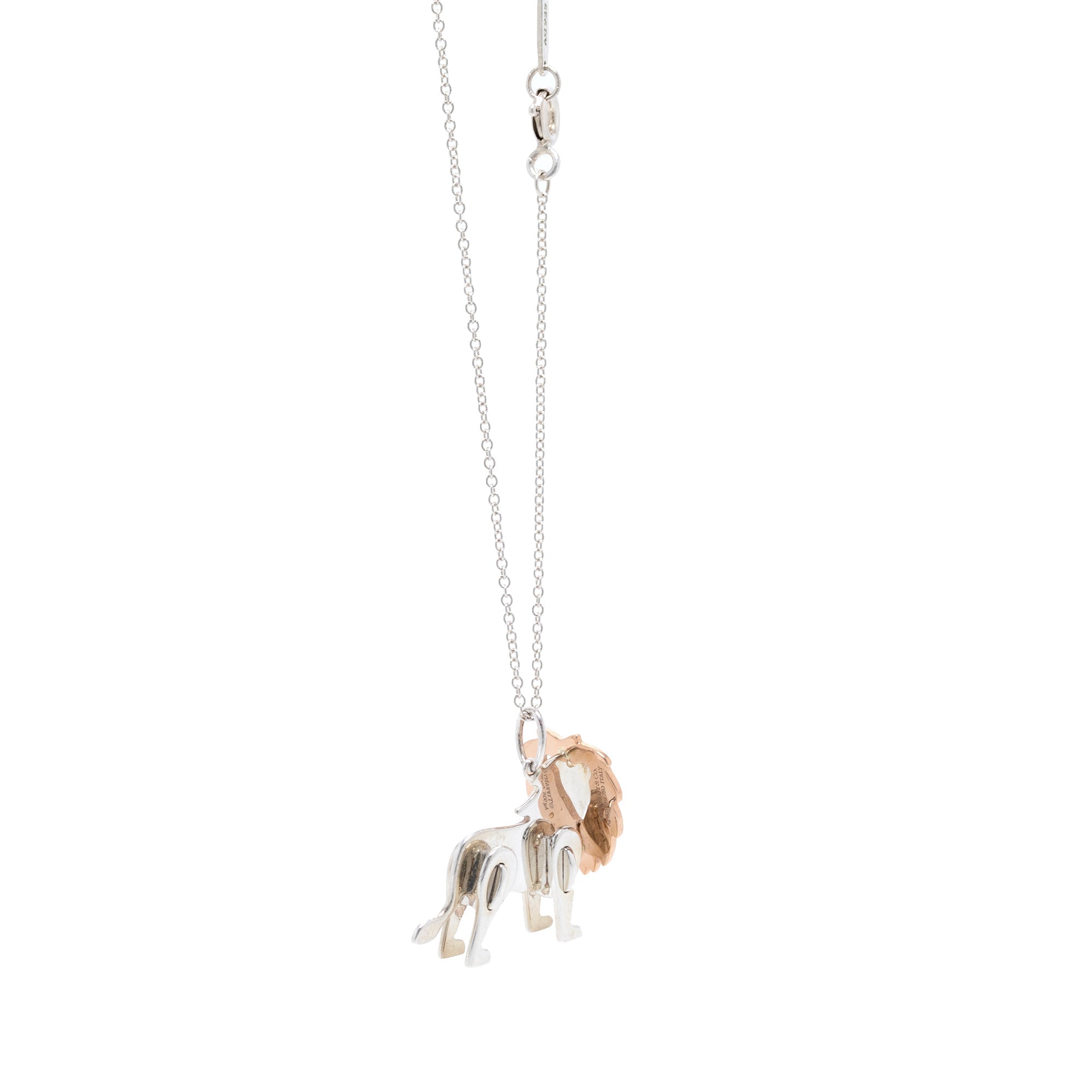 Tiffany & Co. Two-Tone Save the Wild Lion Charm Necklace