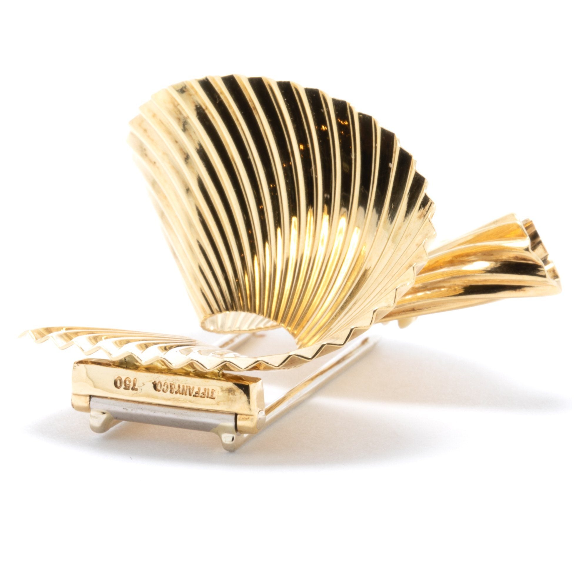Tiffany & Co. Vintage 18k Gold Fan Brooch