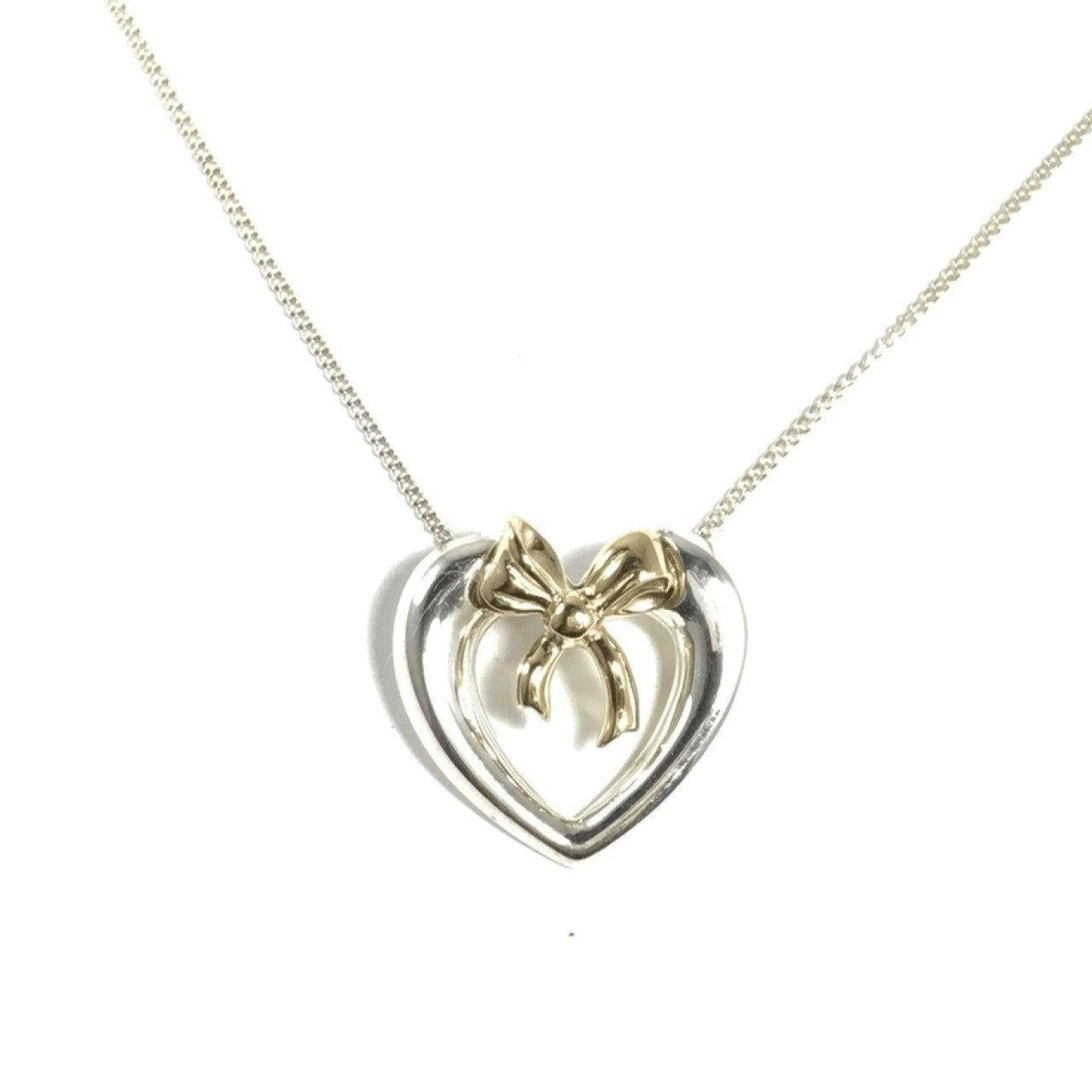 Tiffany & Co. Vintage 1991 Heart and Bow Pendant Necklace