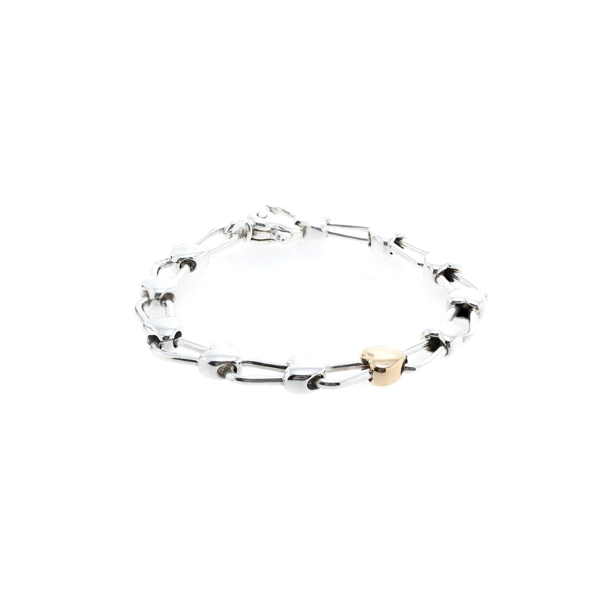 Tiffany & Co. Vintage Two-Tone Heart Link Bracelet