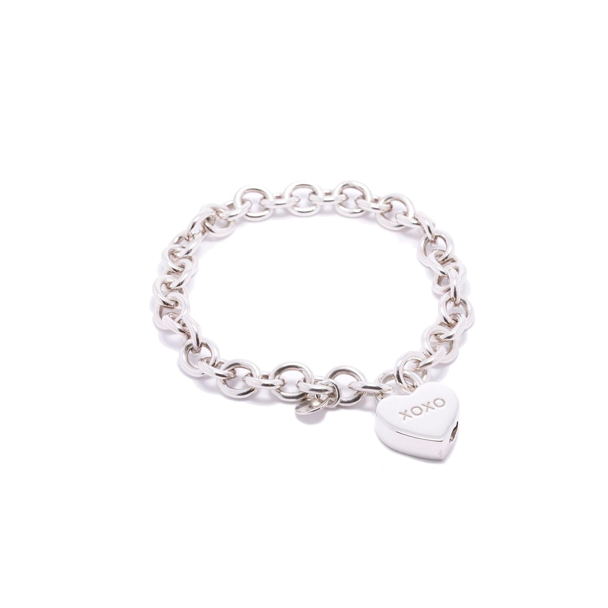 Tiffany & Co. 'XOXO' Heart Lock Charm Bracelet