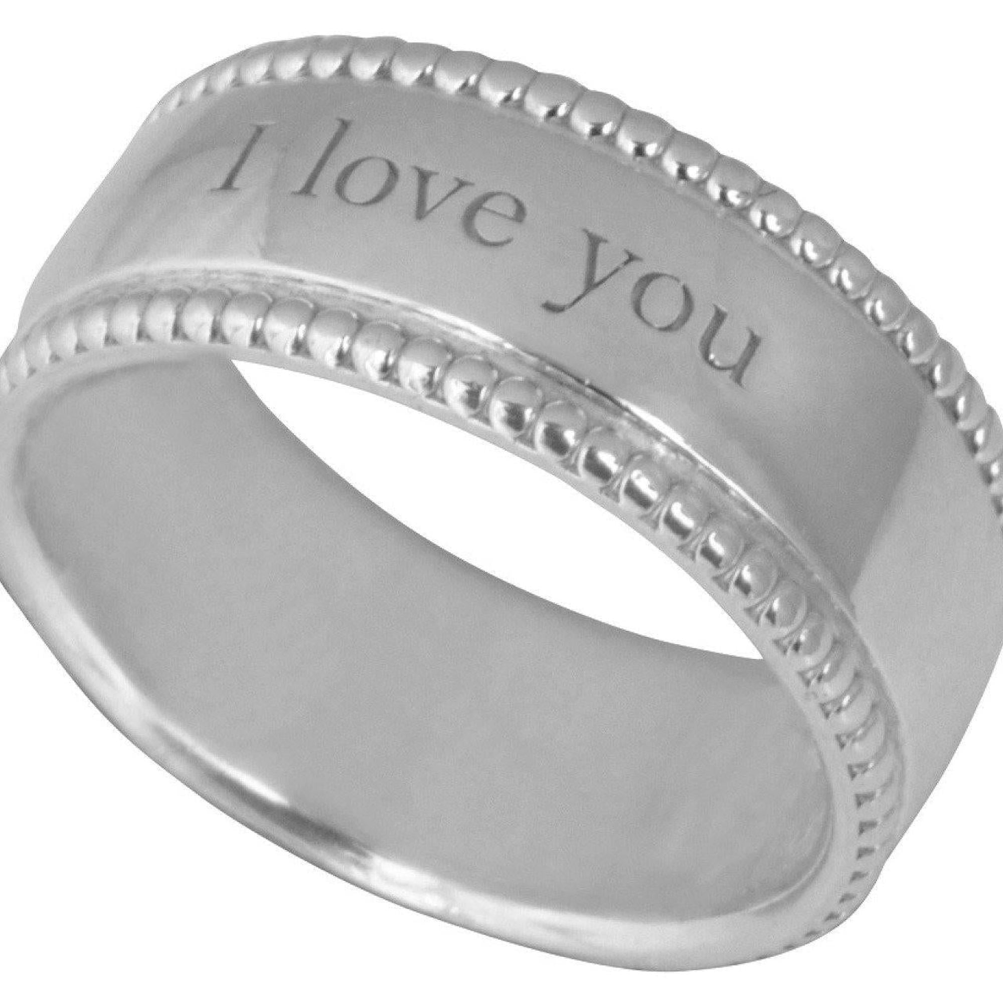 Tiffany Notes 'ÄúI Love You'Äù Ring with Beaded Edge