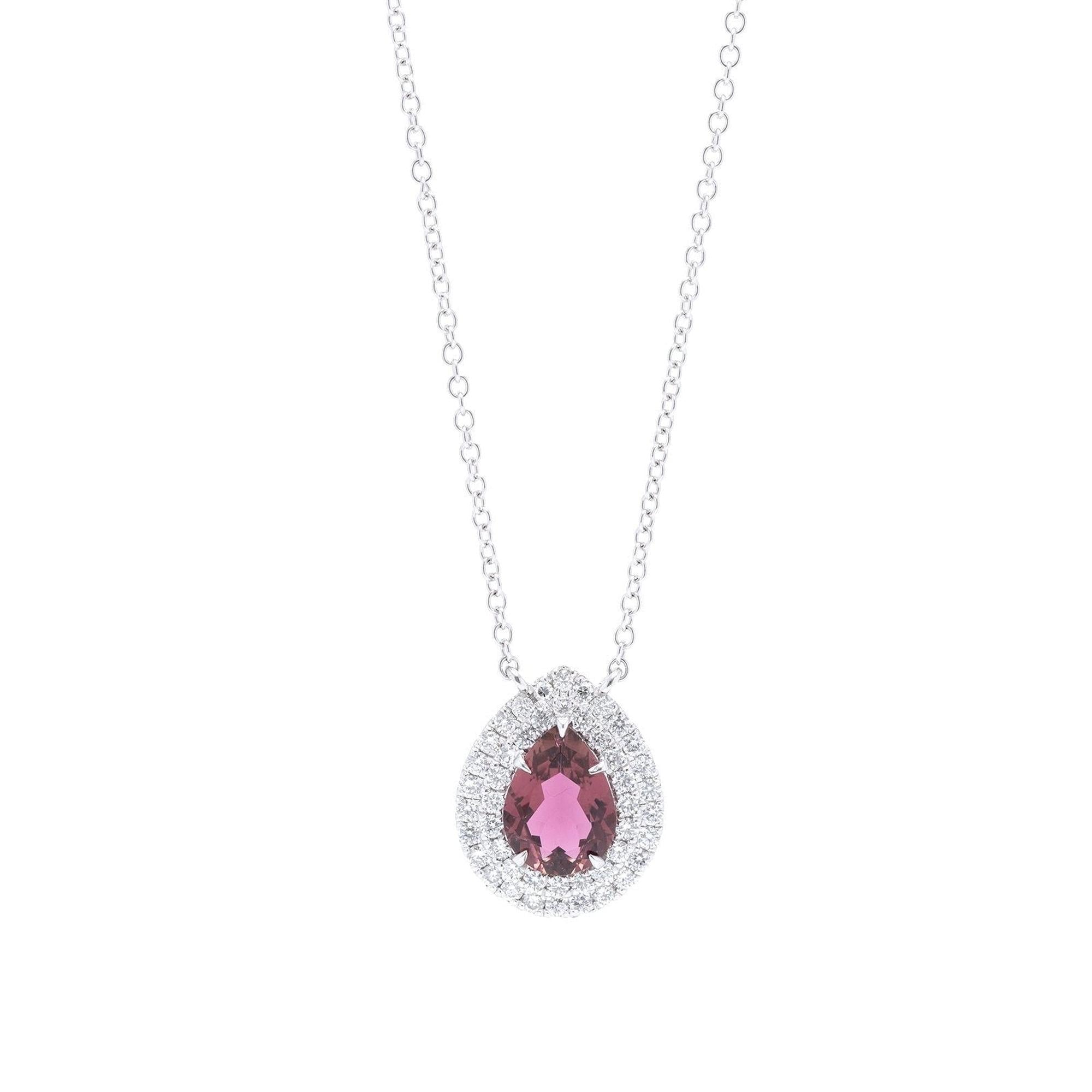 Tourmaline and Diamond Pendant Necklace