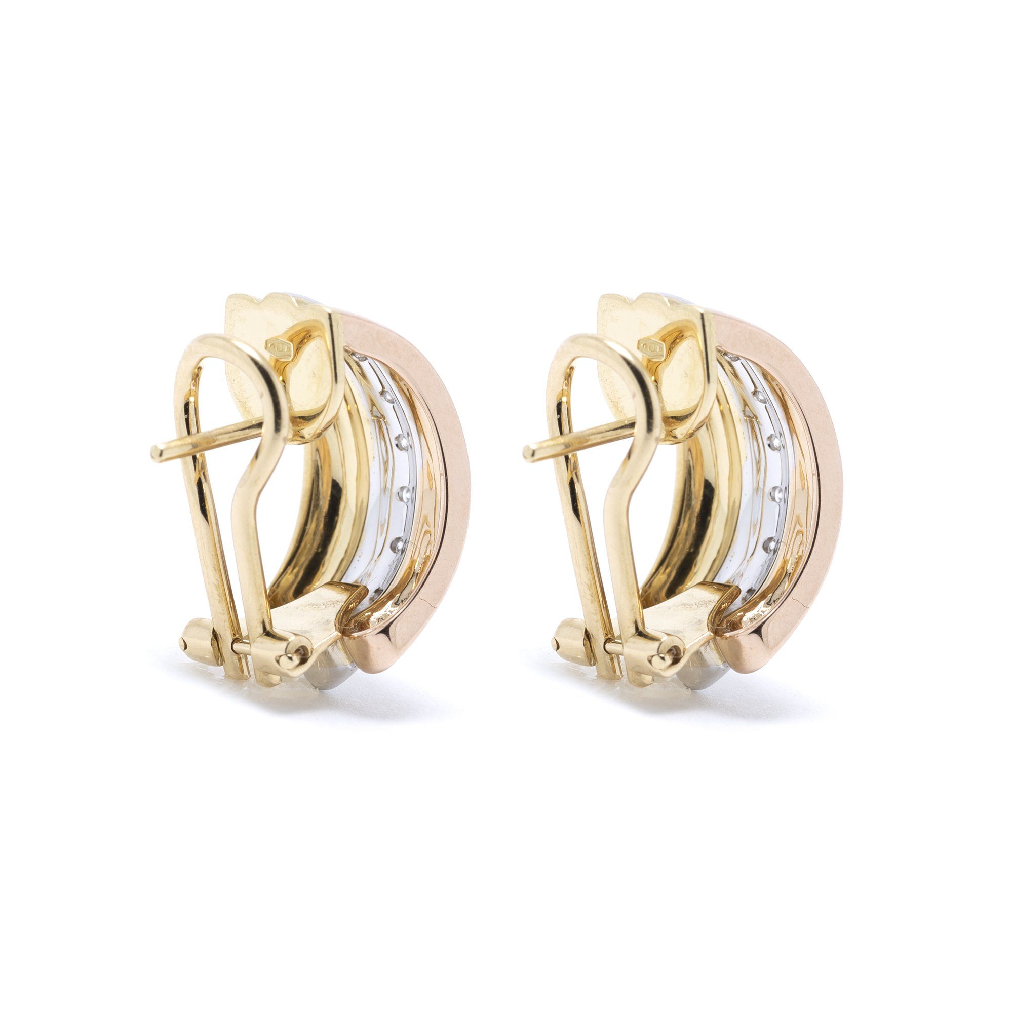 Tri-Colour Diamond Earrings