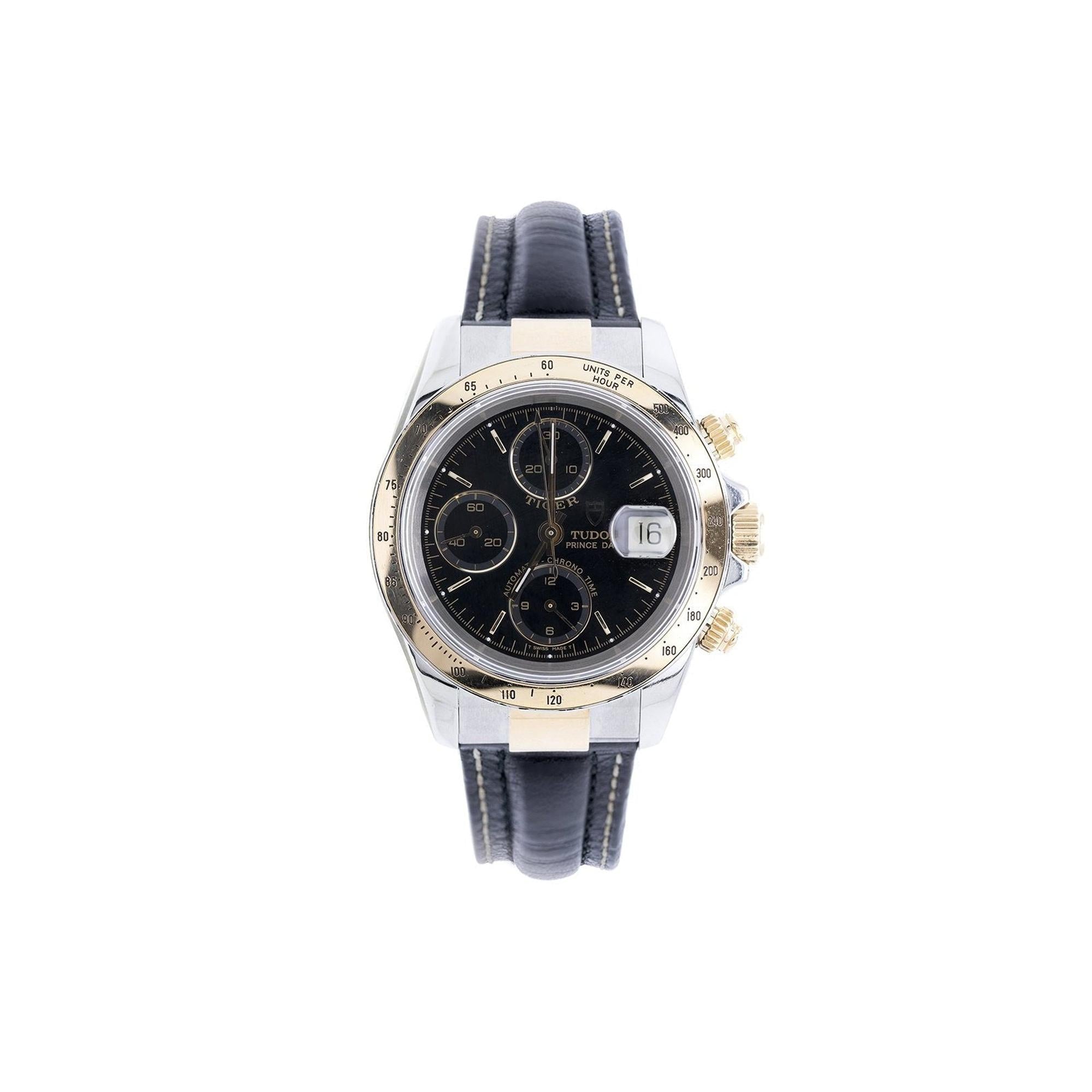 Tudor Two-Tone Tiger Prince Chronograph Watch w/ Box