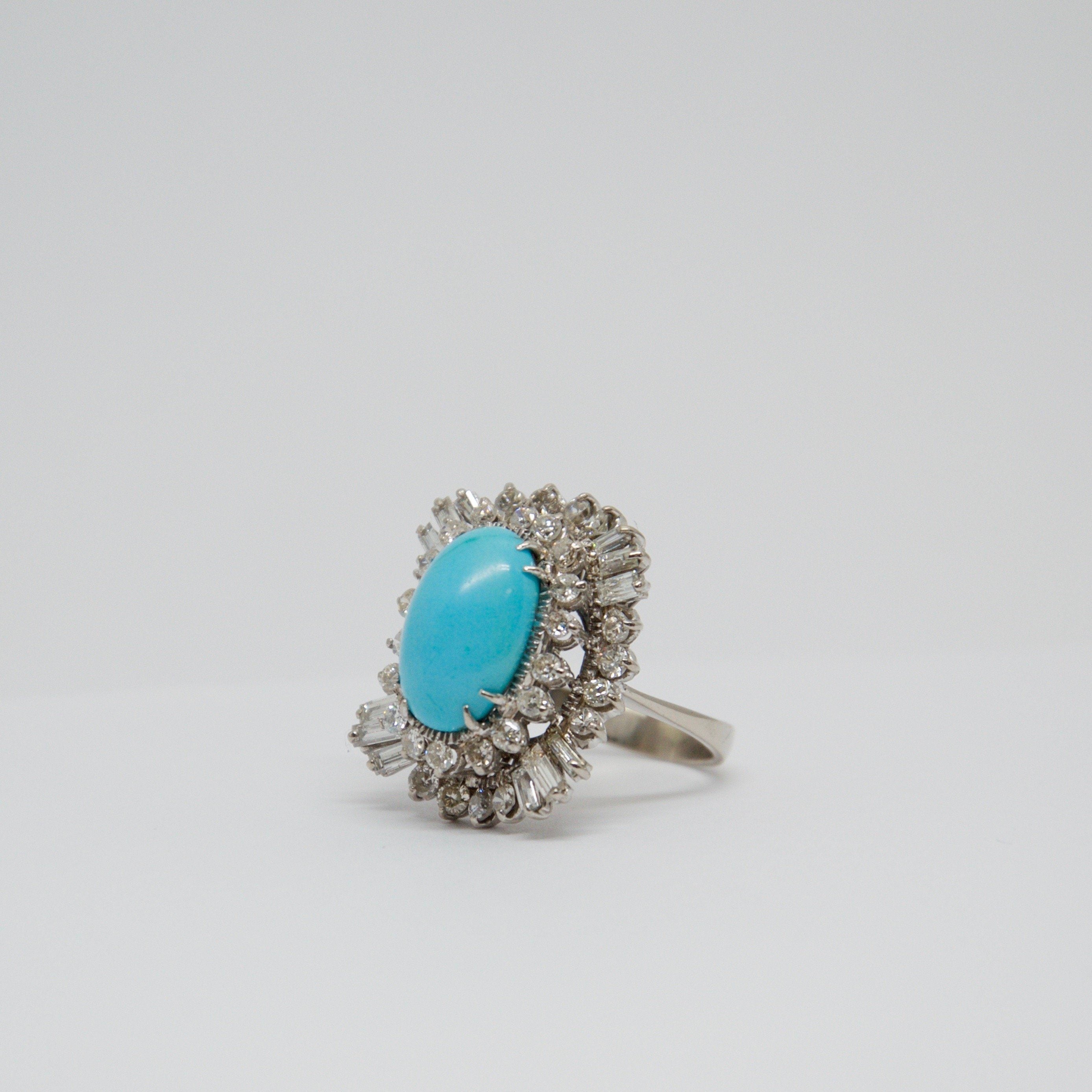 Turquoise and Diamond Ring