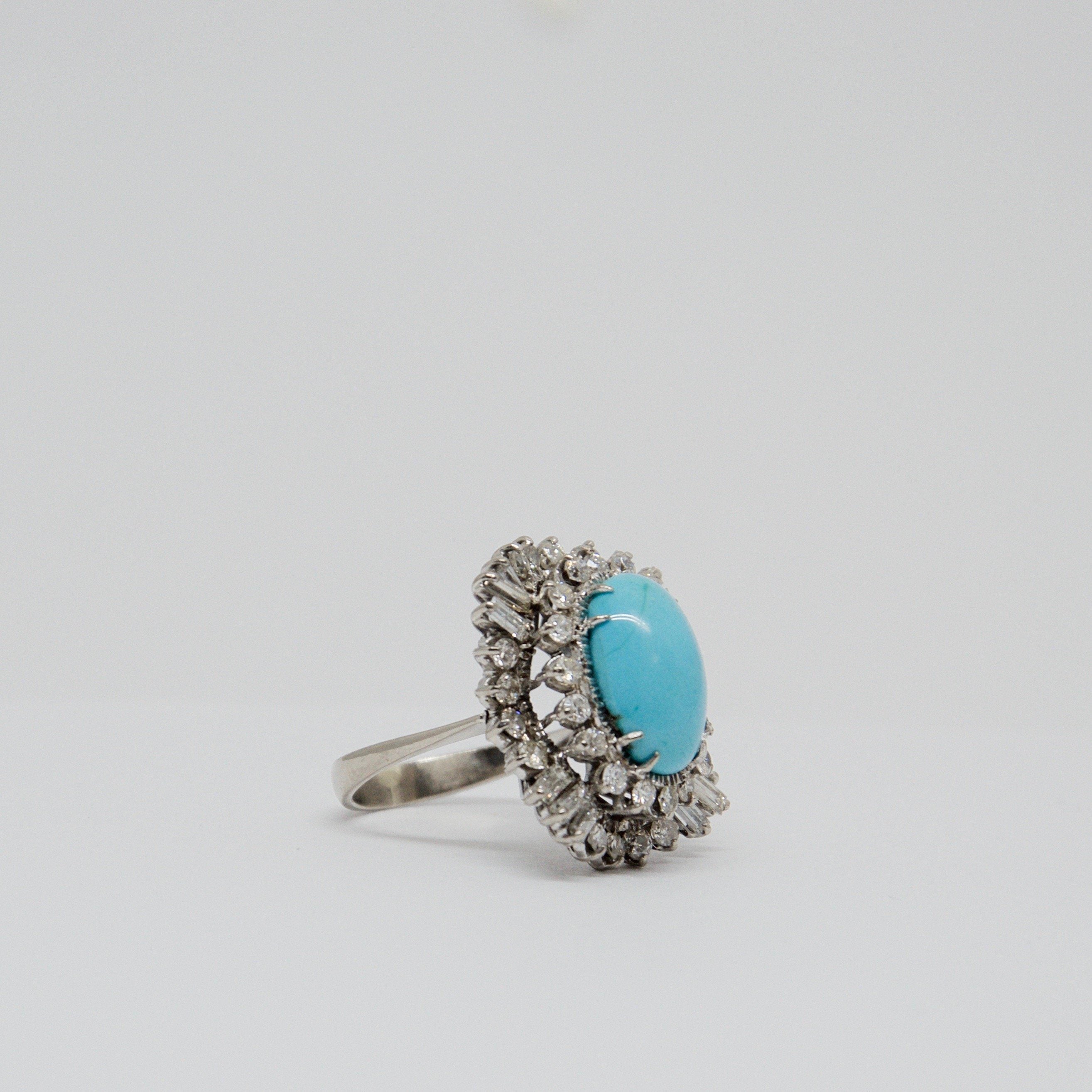 Turquoise and Diamond Ring