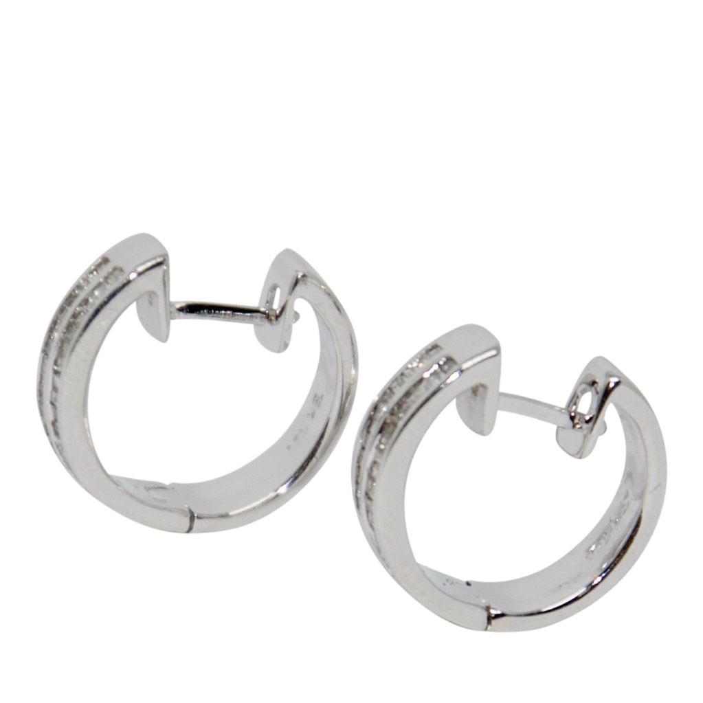 Two Row Channel-Set Diamond Huggy Earrings