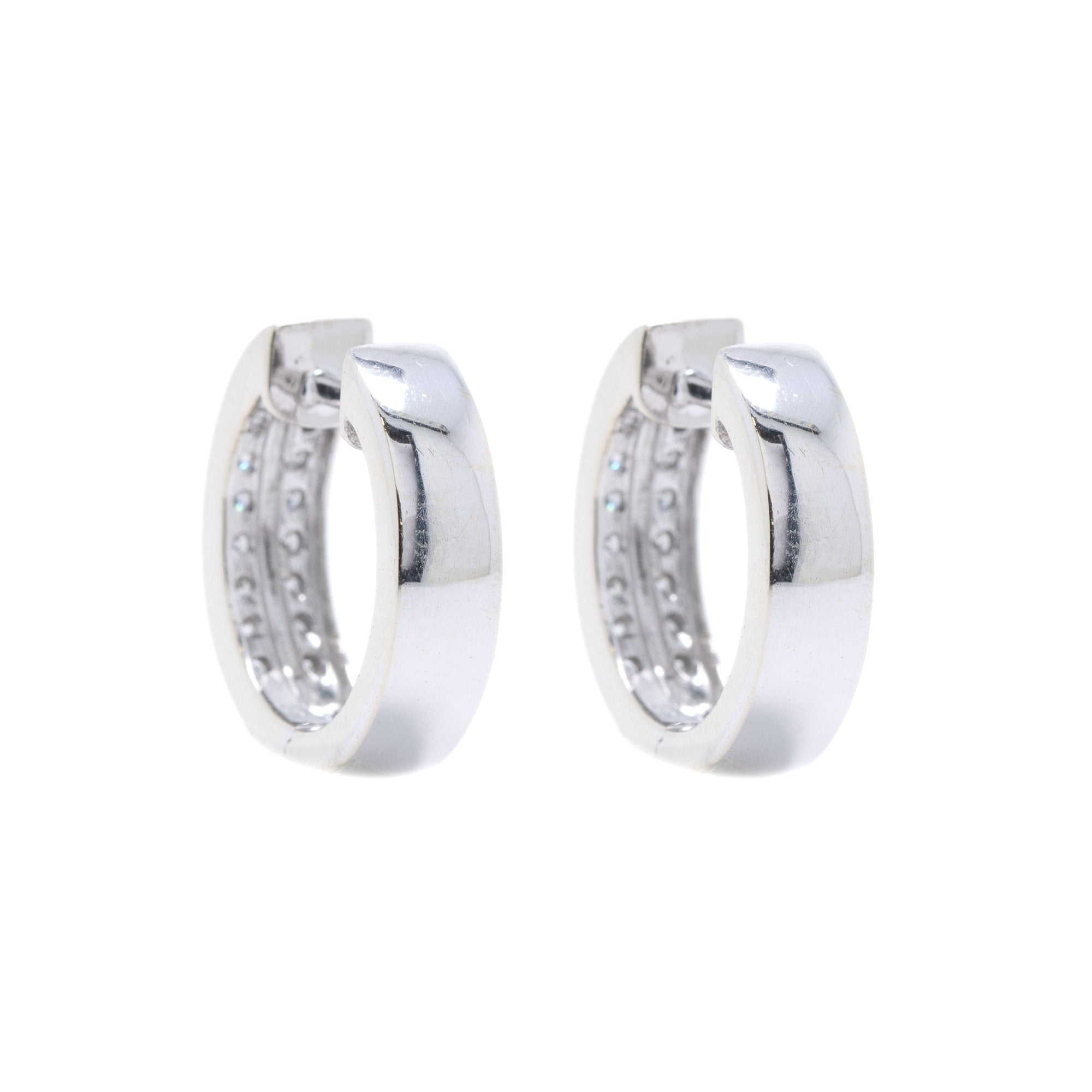 Two-Row Diamond Hoop Earrings