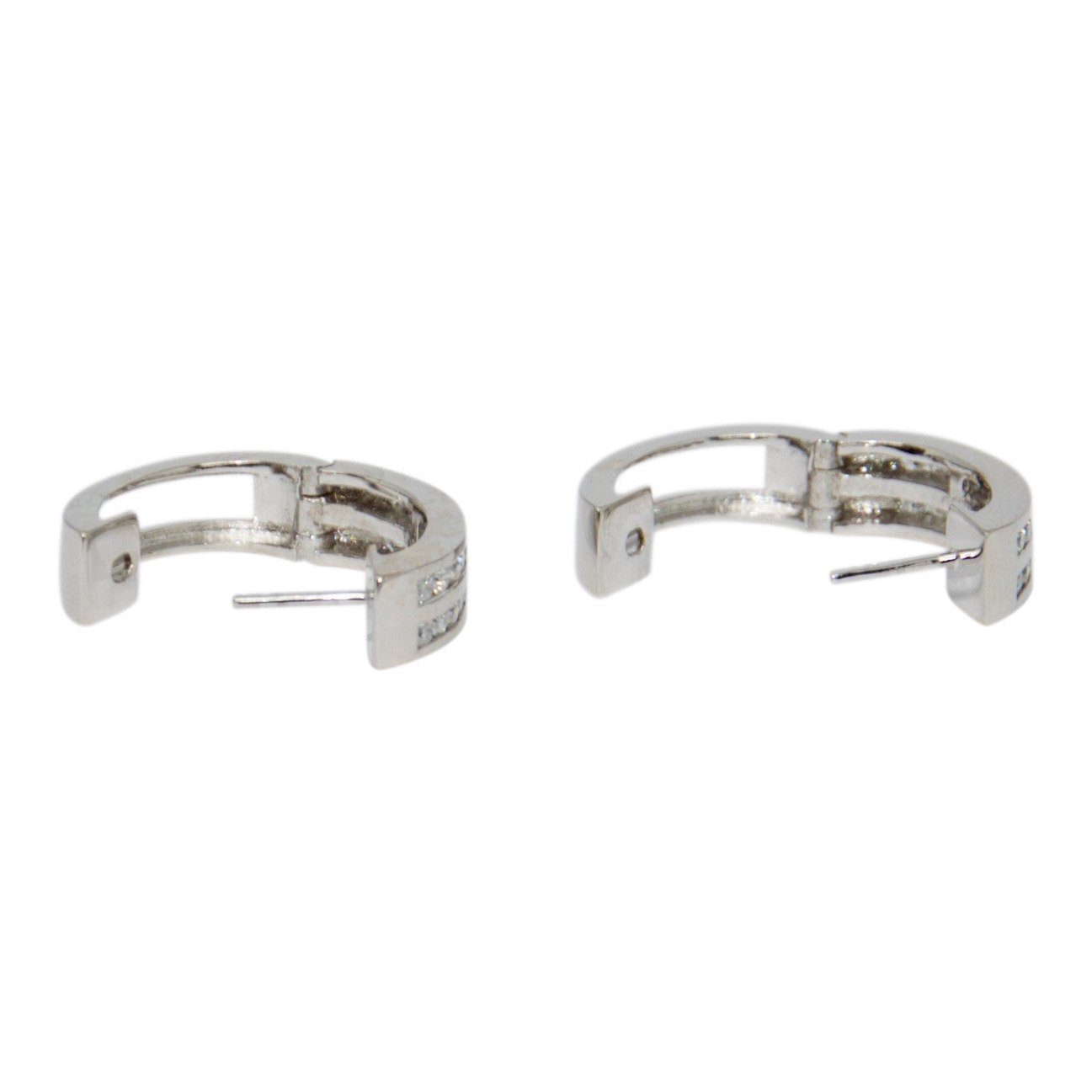 Two-Row Diamond Huggy Earrings