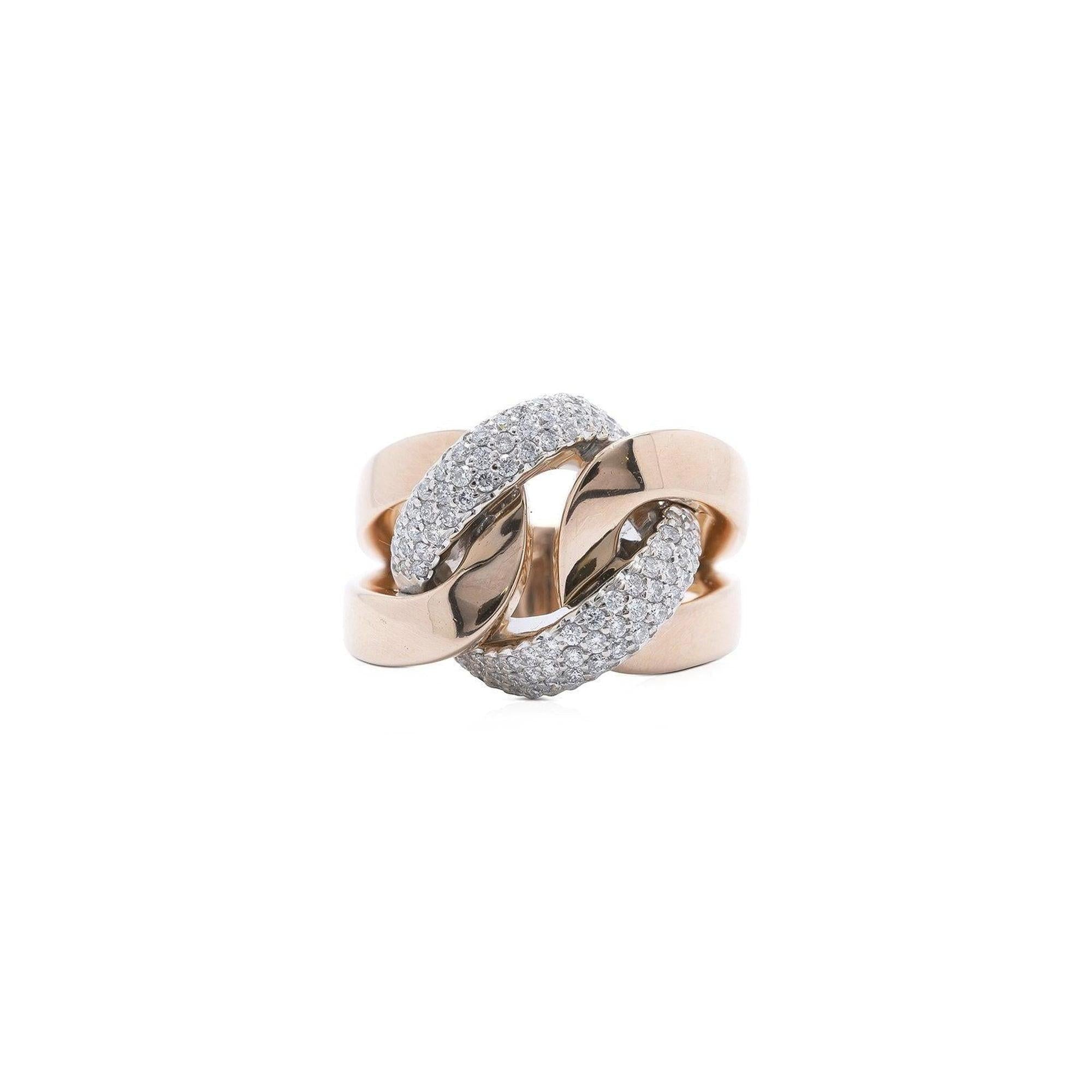 Two-Tone Diamond Cluster Link Ring