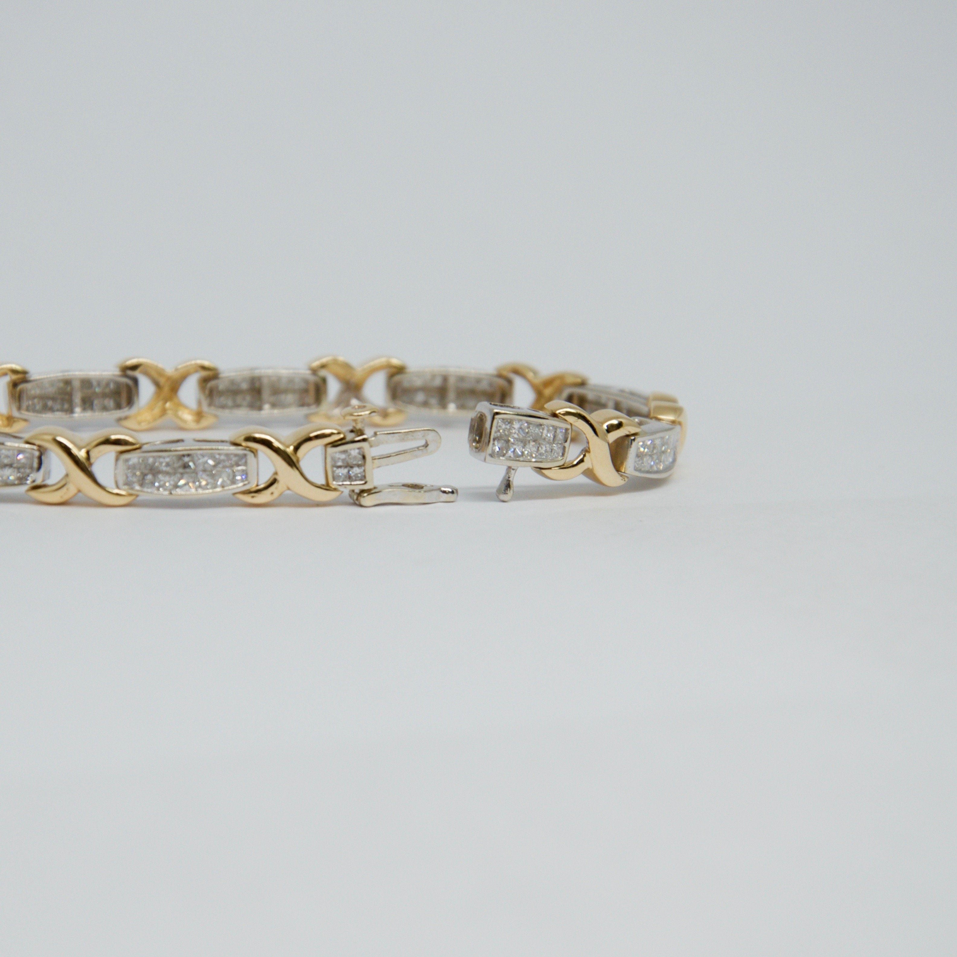 Two-Tone Diamond Link Bracelet