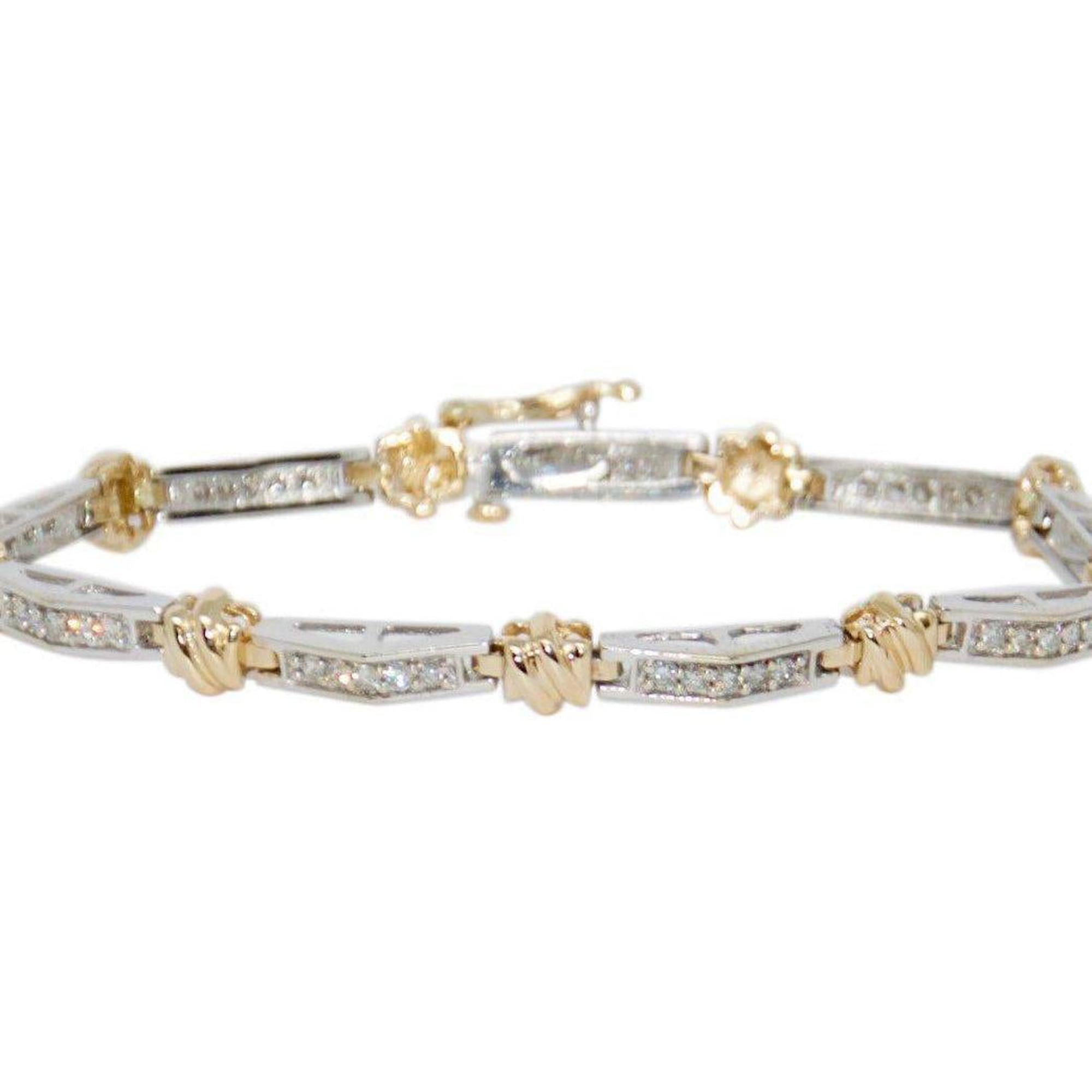Two-Tone Diamond Link Bracelet