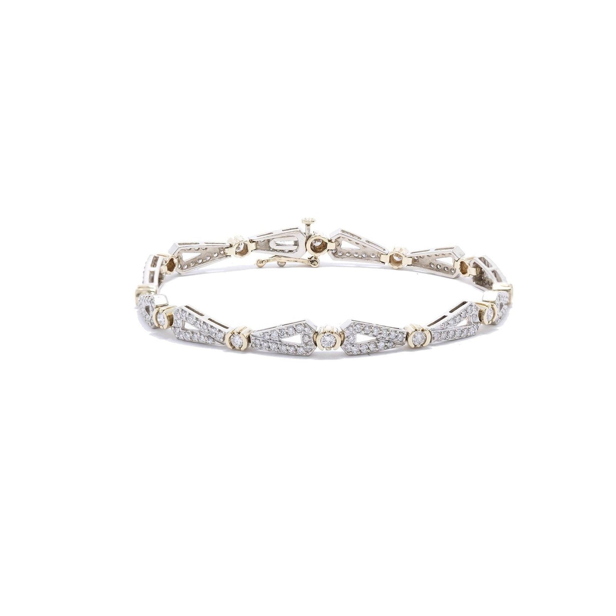 Two-Tone Diamond Link Bracelet