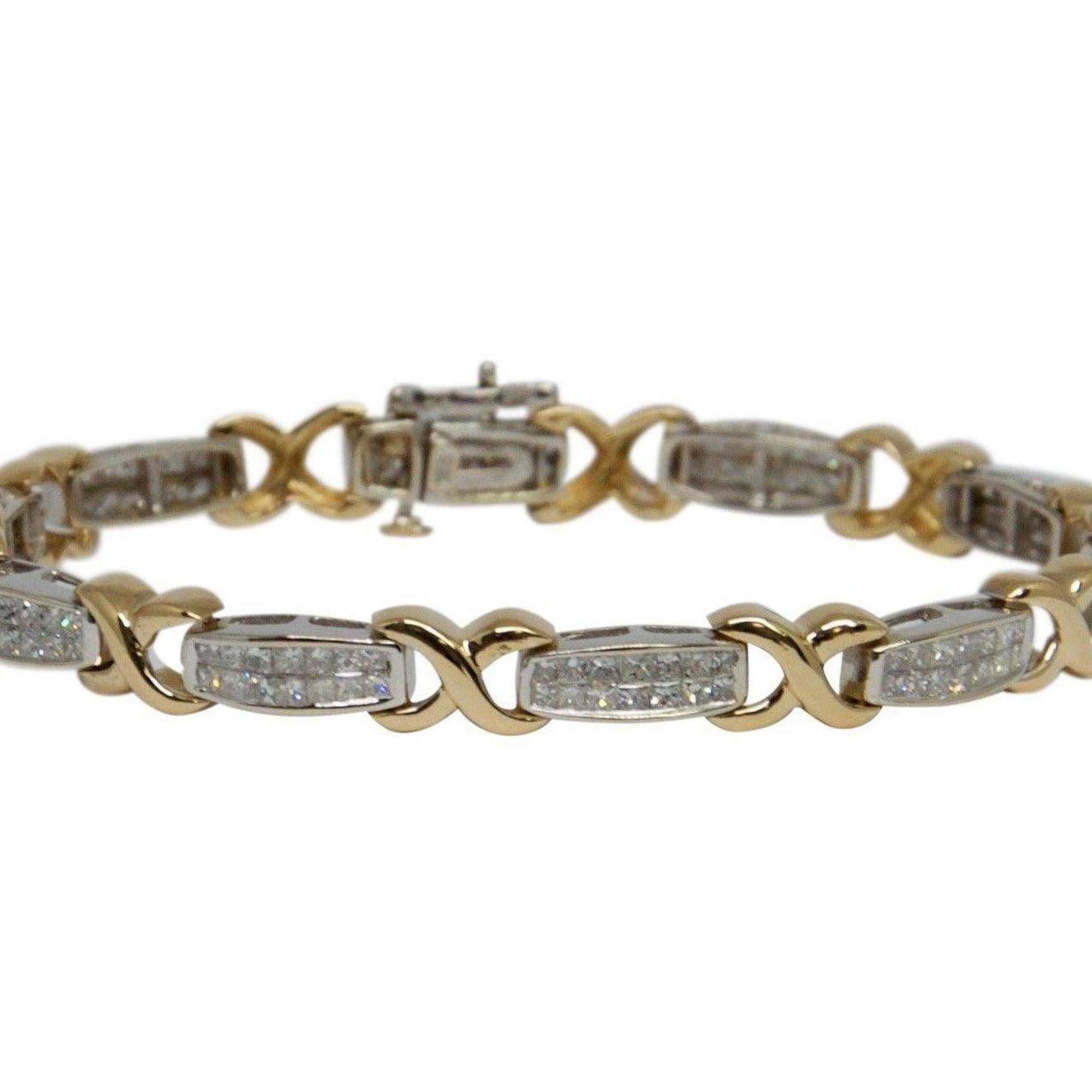 Two-Tone Diamond Link Bracelet