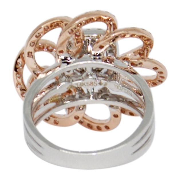 Two-Tone Floral Design Diamond Ring