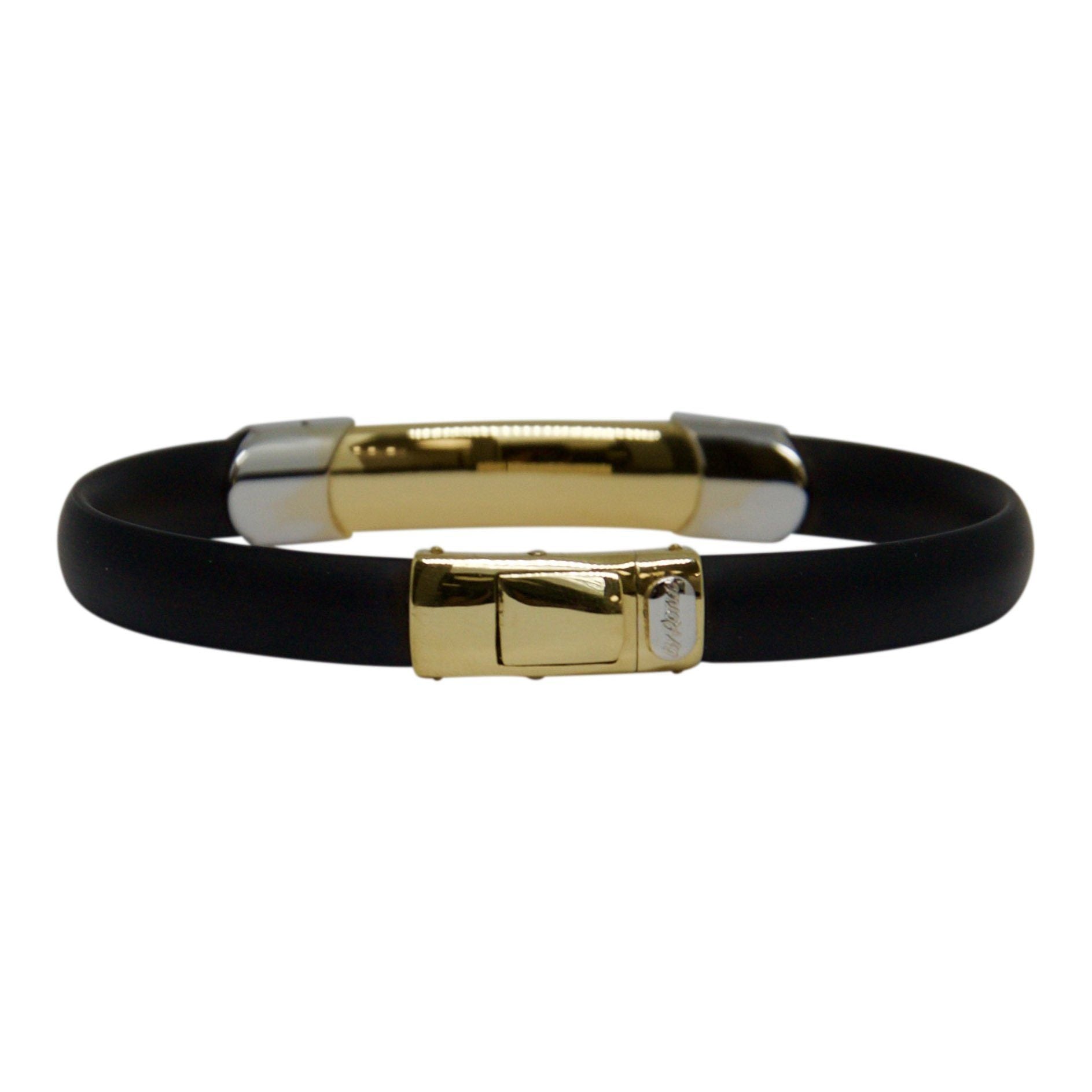 Two-Tone Gold and Rubber Bracelet