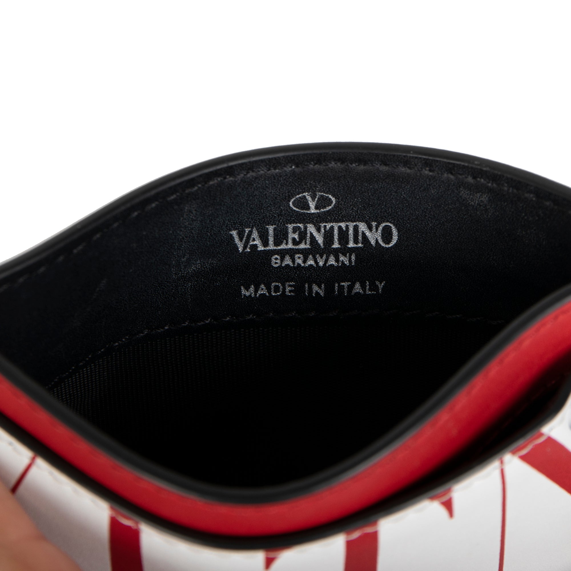 Valentino Leather Logo Card Holder w/ Box