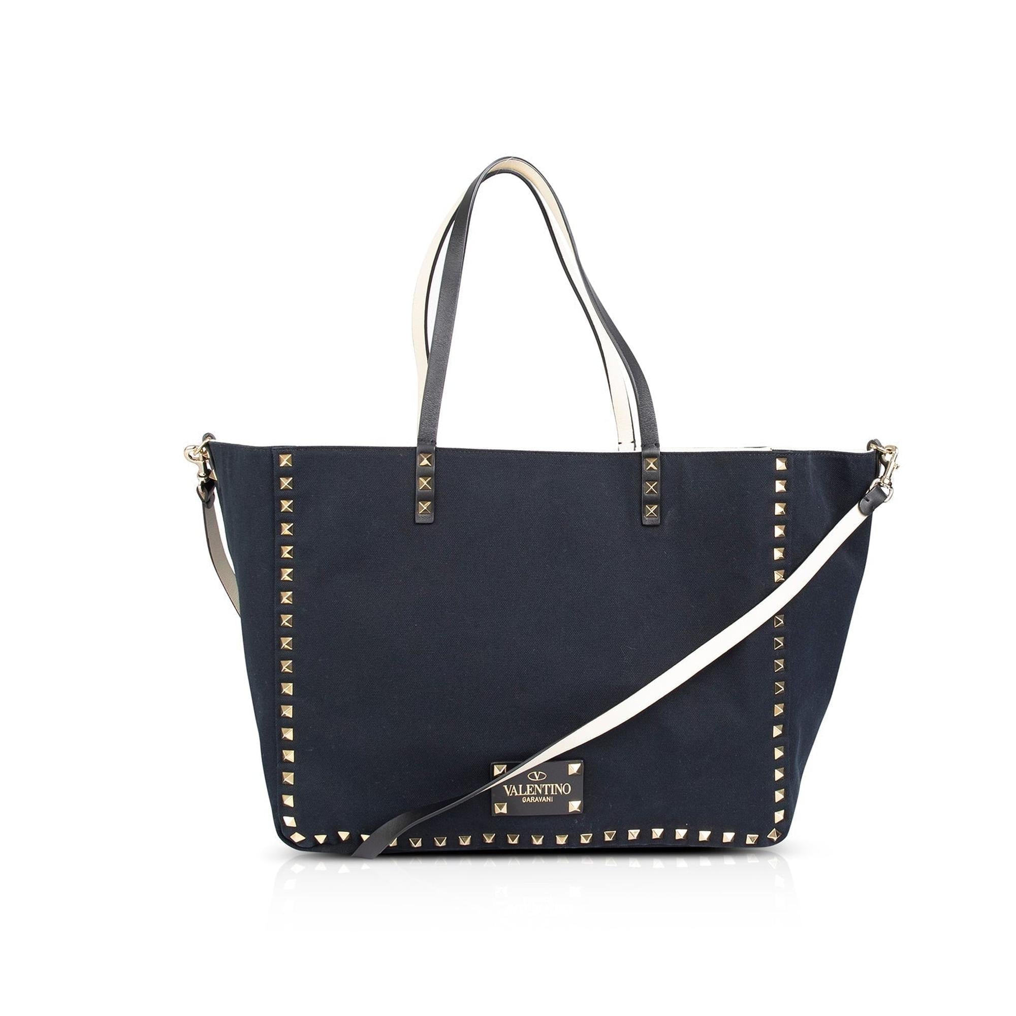 Valentino Medium Canvas Reversible Rockstud Tote