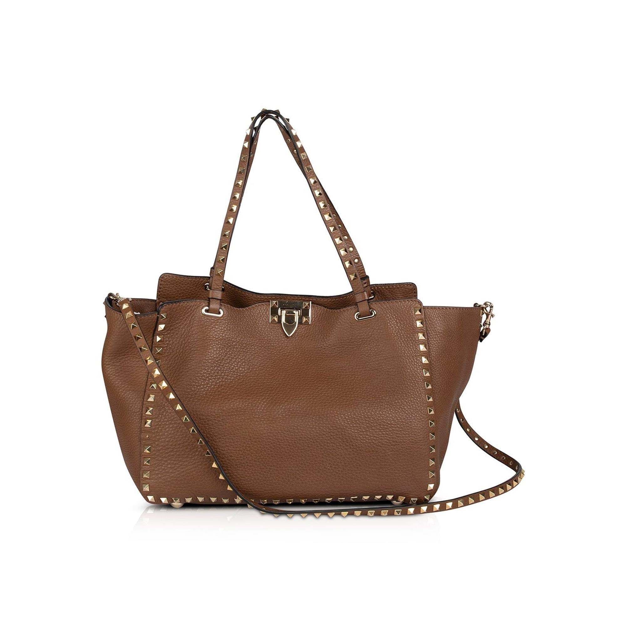 Valentino Medium Grainy Calfskin Rockstud Tote Bag