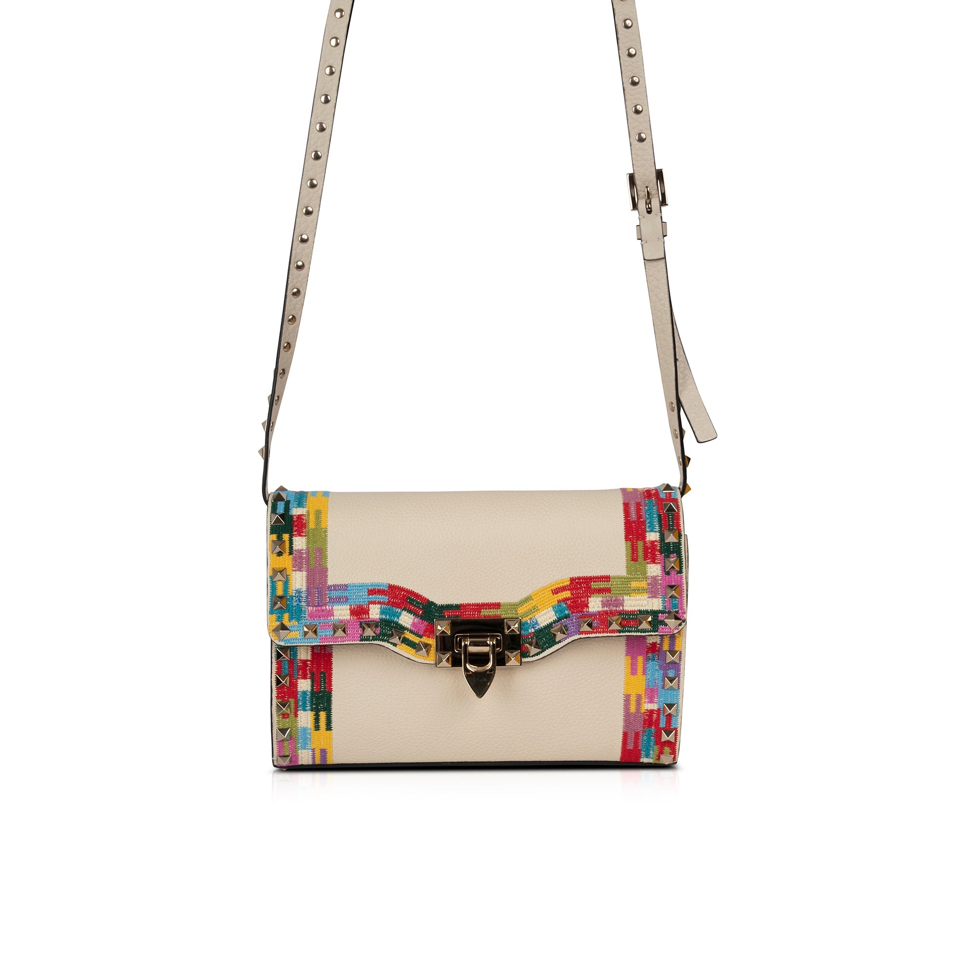 Valentino Medium Limited Edition Embroidered Rockstud Crossbody Bag