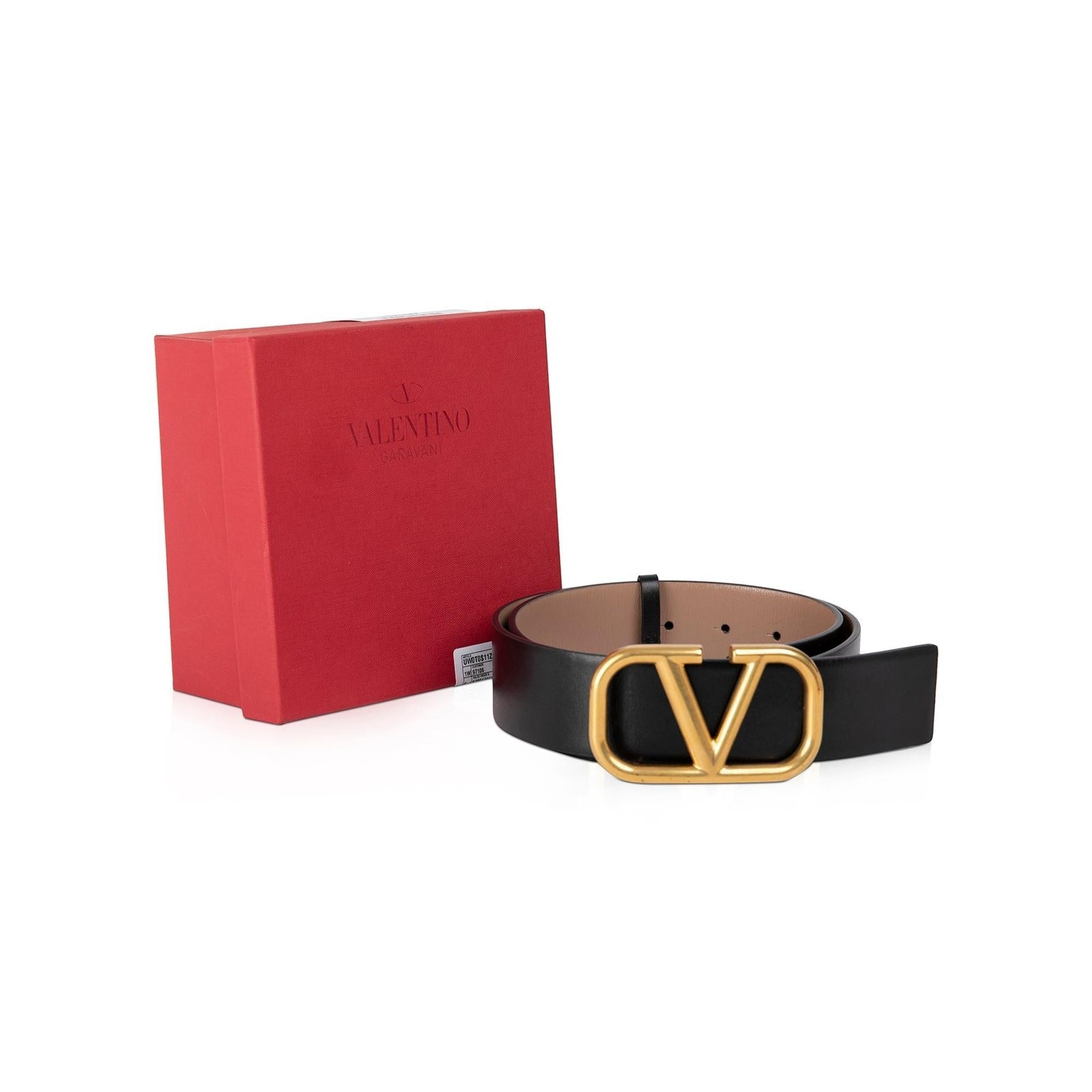 Valentino Reversible Vlogo 40 mm Leather Belt w/ Box