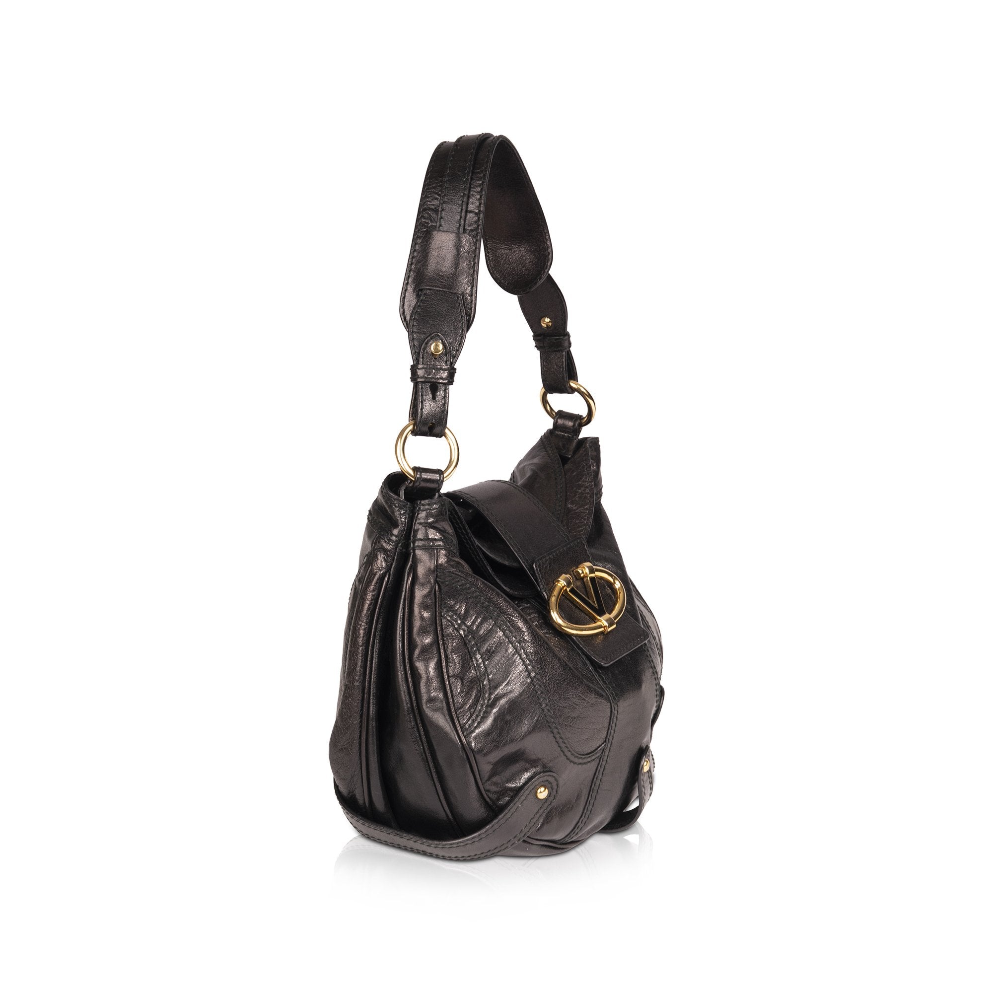 Valentino V-Logo Leather Shoulder Bag